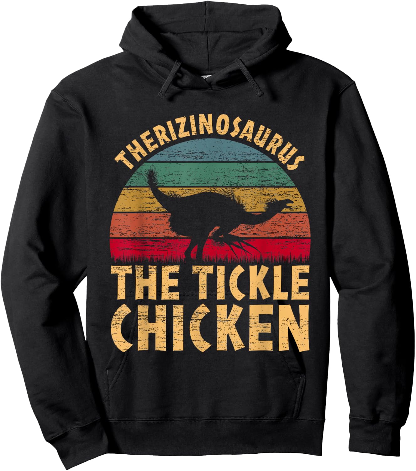 Therizinosaurus The Tickle Chicken - Funny Dinosaur Vintage Hoodie - Hoodie | Black