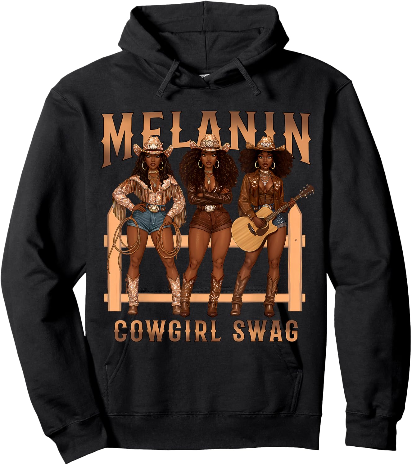 Melanin Cowgirl Swag Black History Month African Girls Women Hoodie - Hoodie | Black