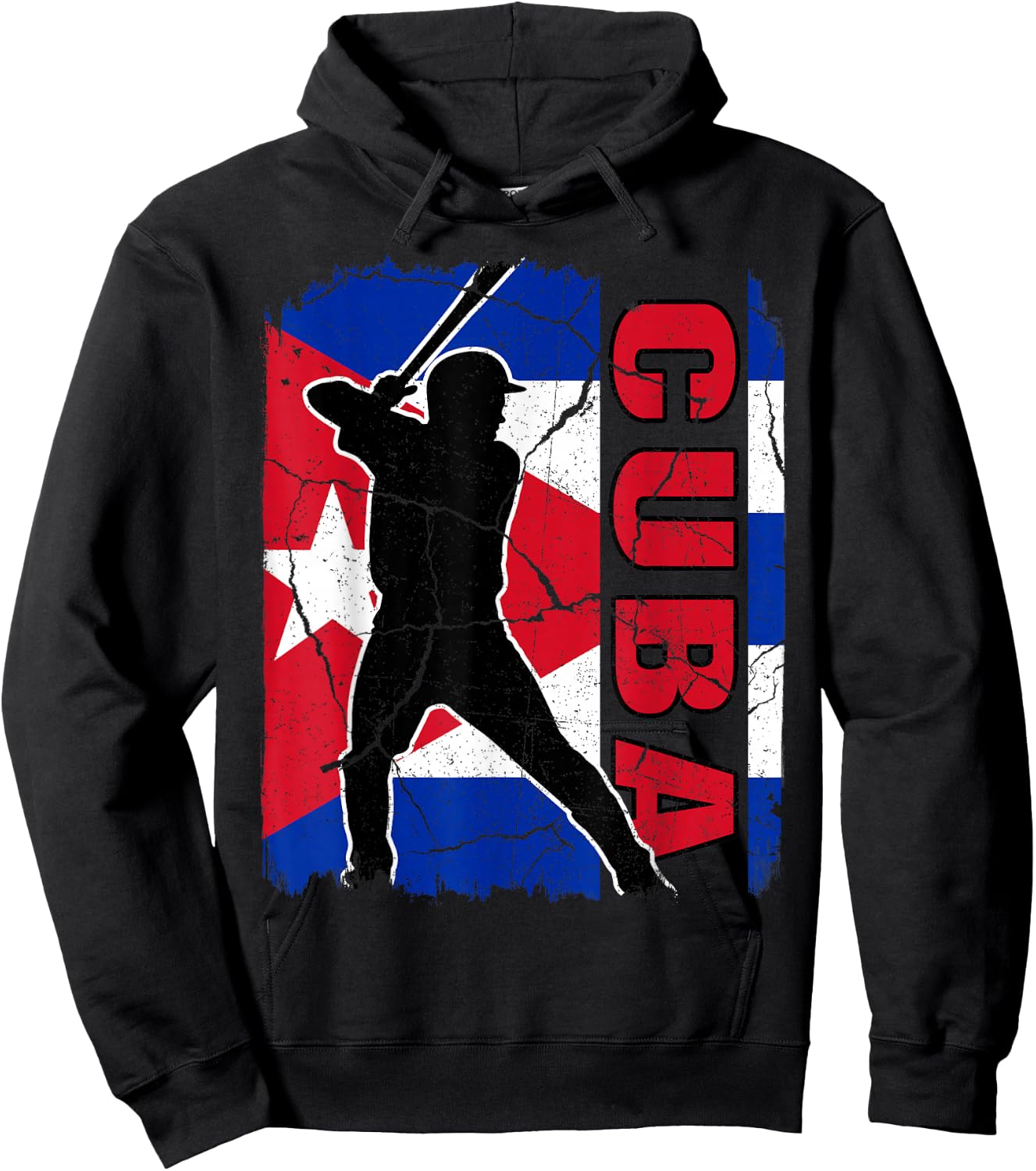Cuban Baseball Player Cuba Flag Baseball Fans Hoodie - Hoodie | Black