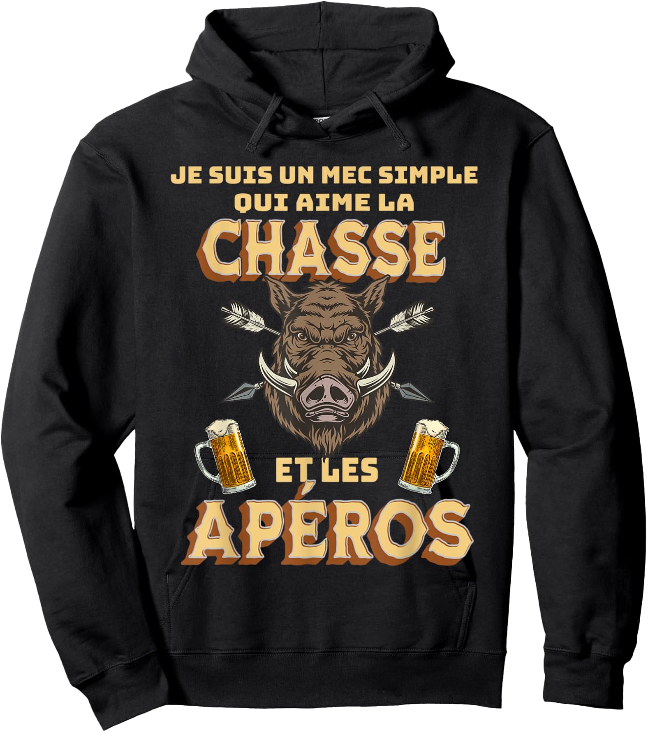 I Love Hunting And Aperitif Gift Hunter , Black, S Hoodie - Hoodie | Black