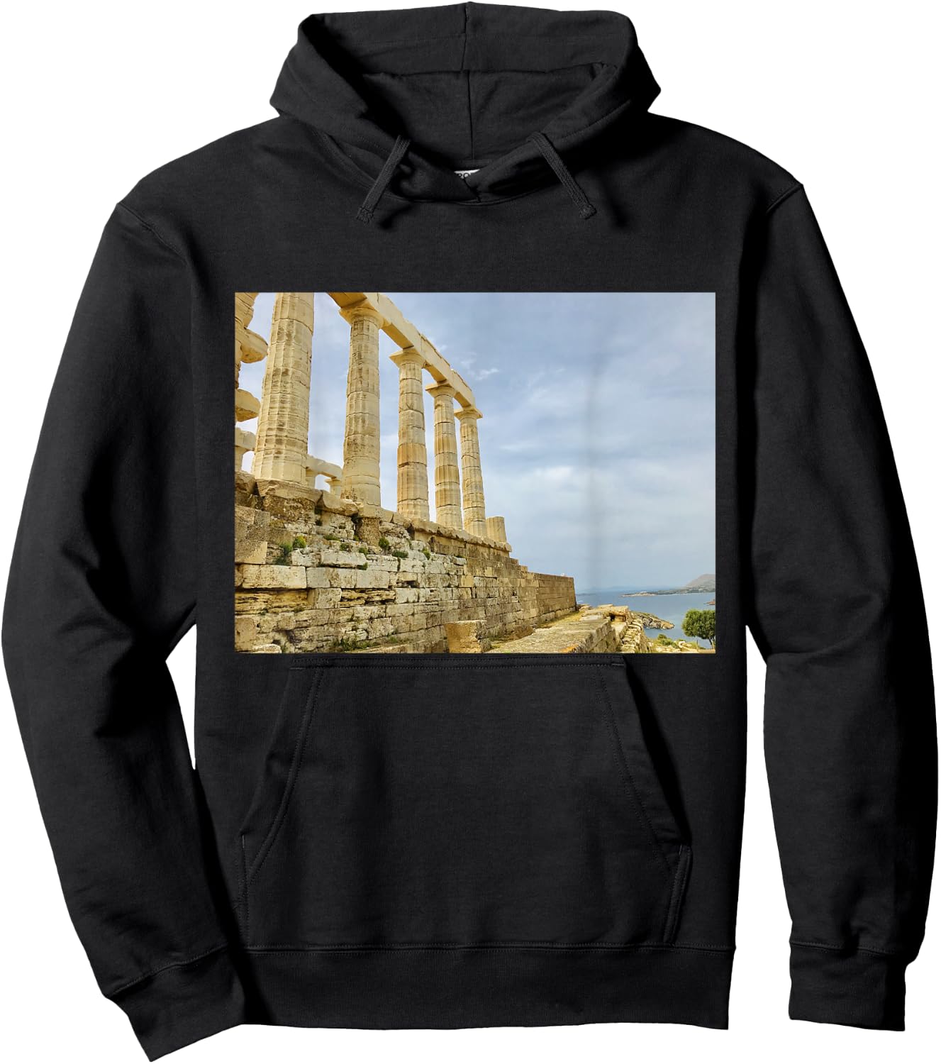 Temple of Poseidon bag - greek greece history Hoodie - Hoodie | Black