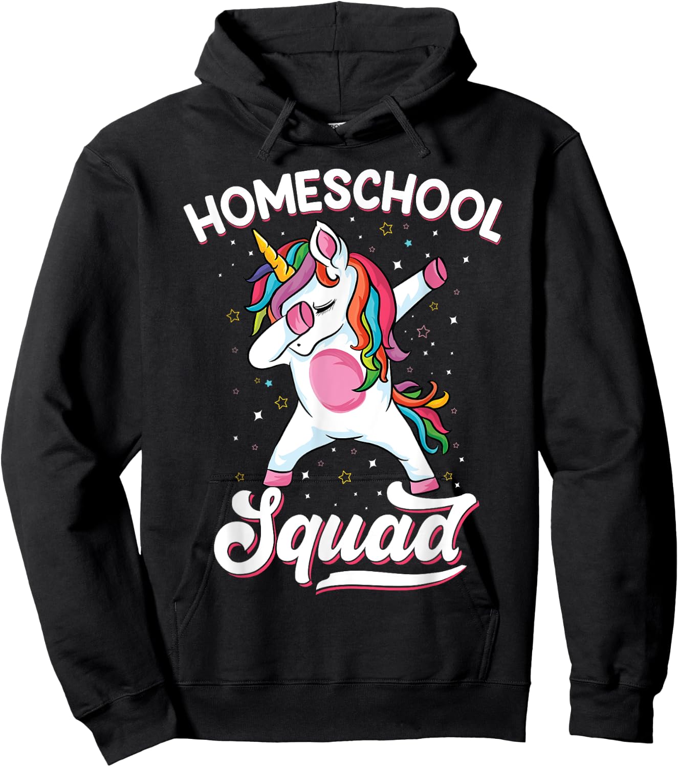 Magical cute Dabbing unicorn First Day Of School Homeschool Hoodie - Hoodie | Black