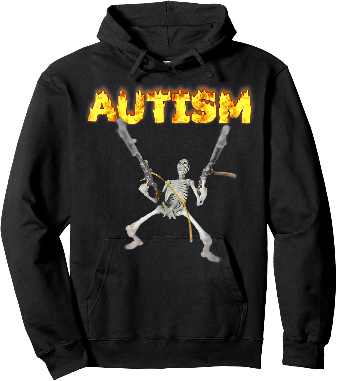 Autism Skeleton Meme - Autism Awareness T Shirt Adult & Kids Black S Short Sleeve Halloween Hoodie - Hoodie | Black