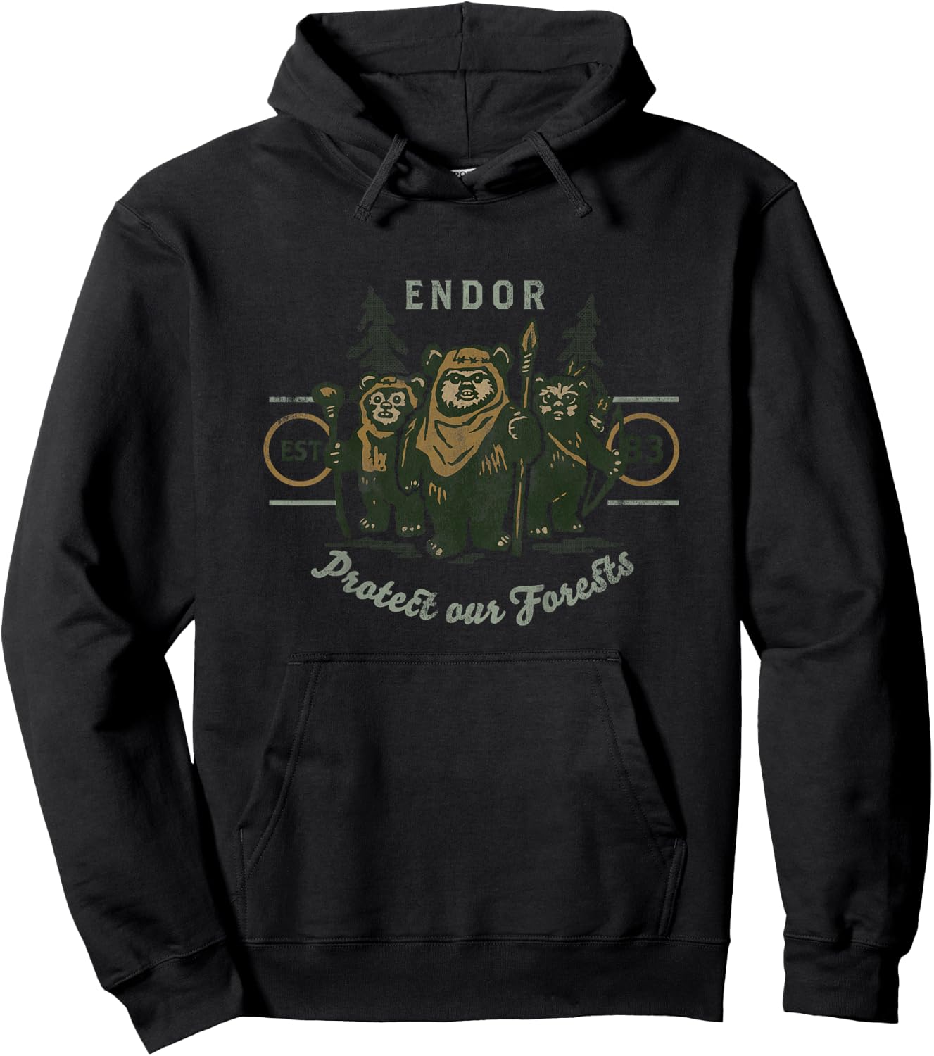 Kids Star Wars Ewok Endor Protect Our Forests Hoodie - Hoodie | Black