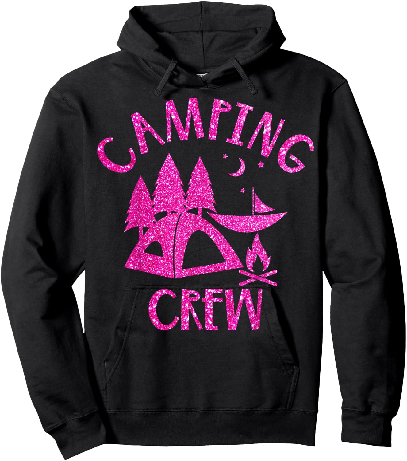 Camping Crew Camper Girly Pink Hoodie - Hoodie | Black