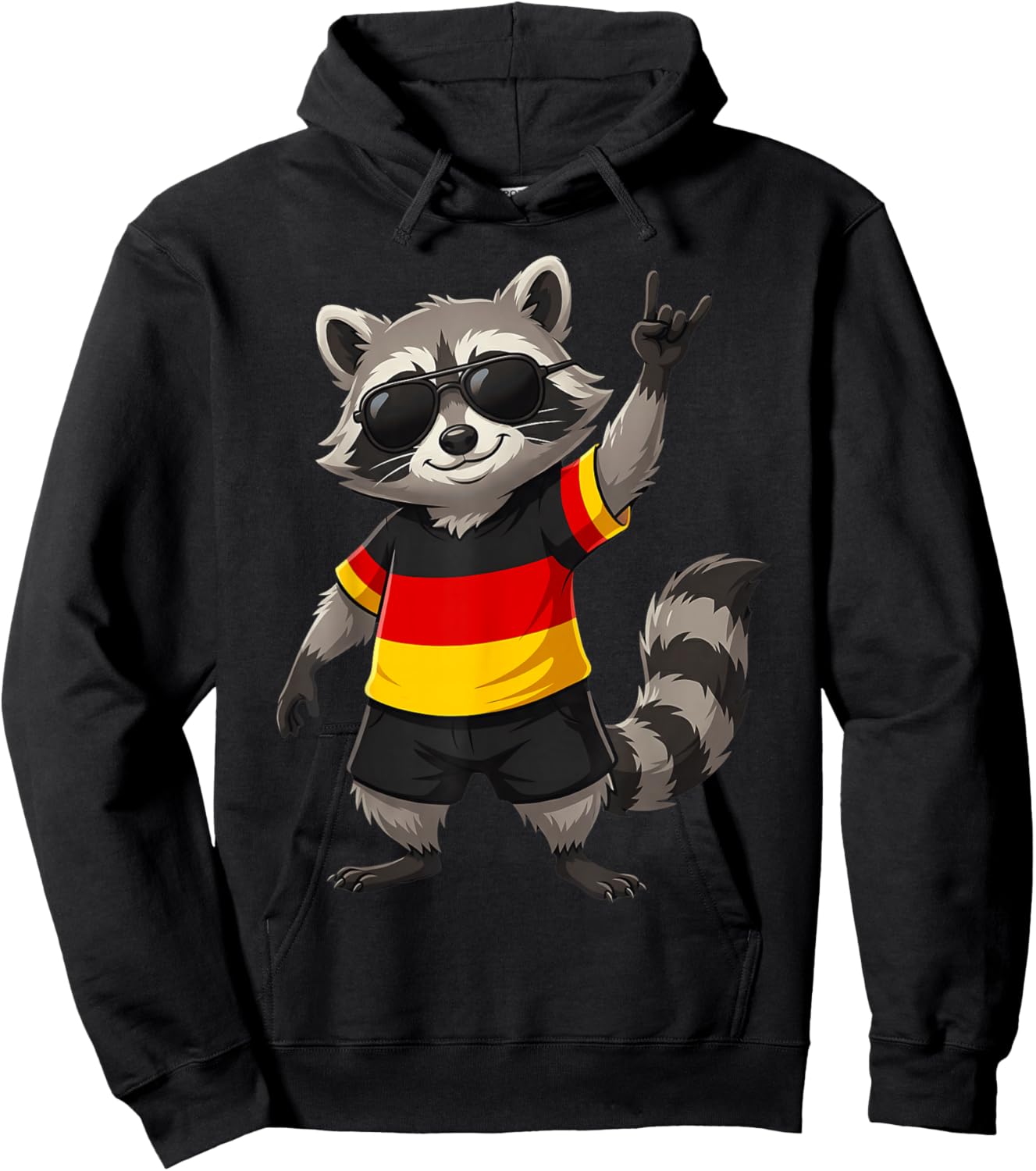 Deutschland Flagge Waschbär Hoodie - Hoodie | Black