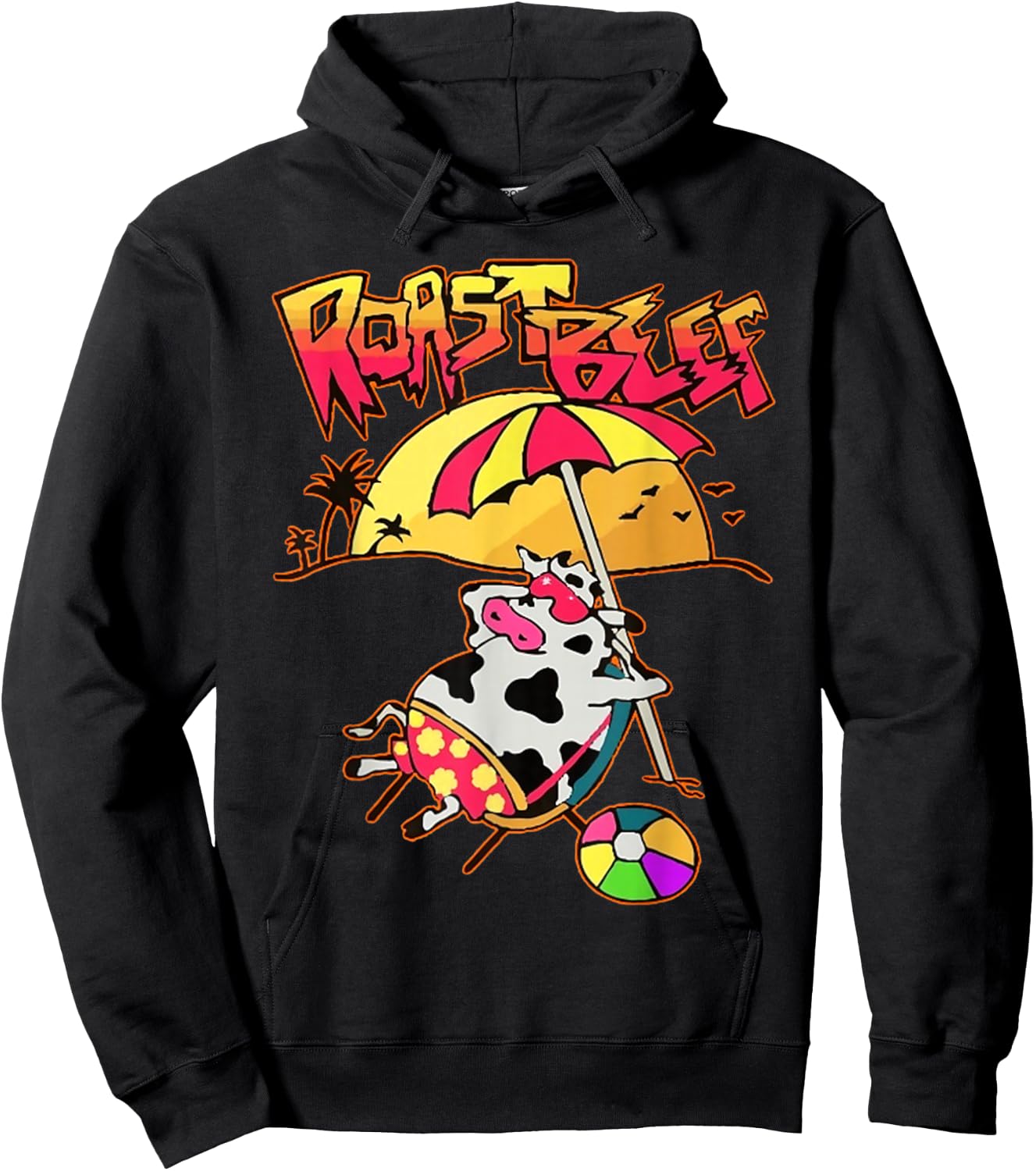 Stranger Dustin Love Roast Beef Beach Cow TV Parody Premium , black Hoodie - Hoodie | Black