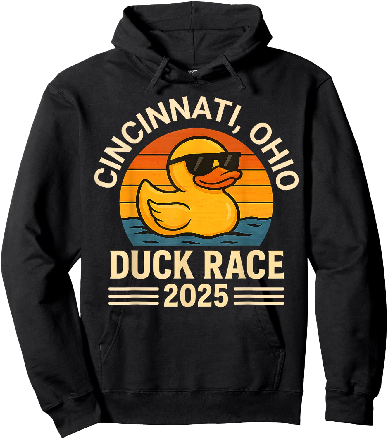 Cincinnati Ohio Duck Race 2025 Rubber Ducky Derby Vintage Hoodie - Hoodie | Black