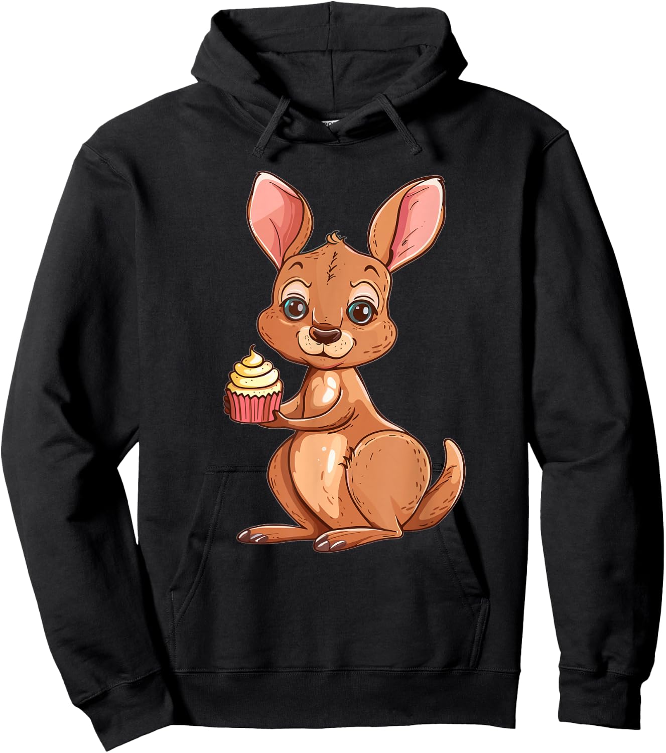 Cute Cupcake Kangaroo Hoodie - Hoodie | Black
