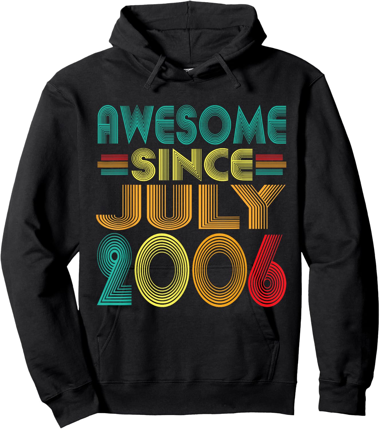 Awesome Since July 2006 Years 20th Bday Funny Vintage Hoodie - Hoodie | Black
