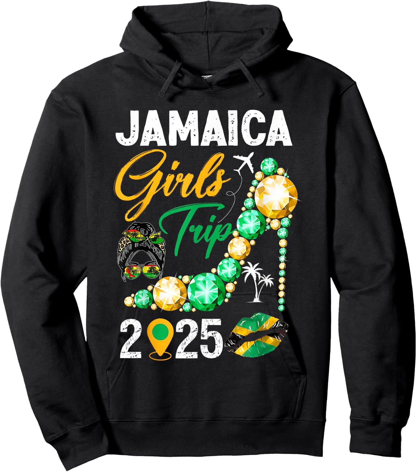Girls Trip Jamaica 2025 Weekend Summer Vacation Trip Hoodie - Hoodie | Black