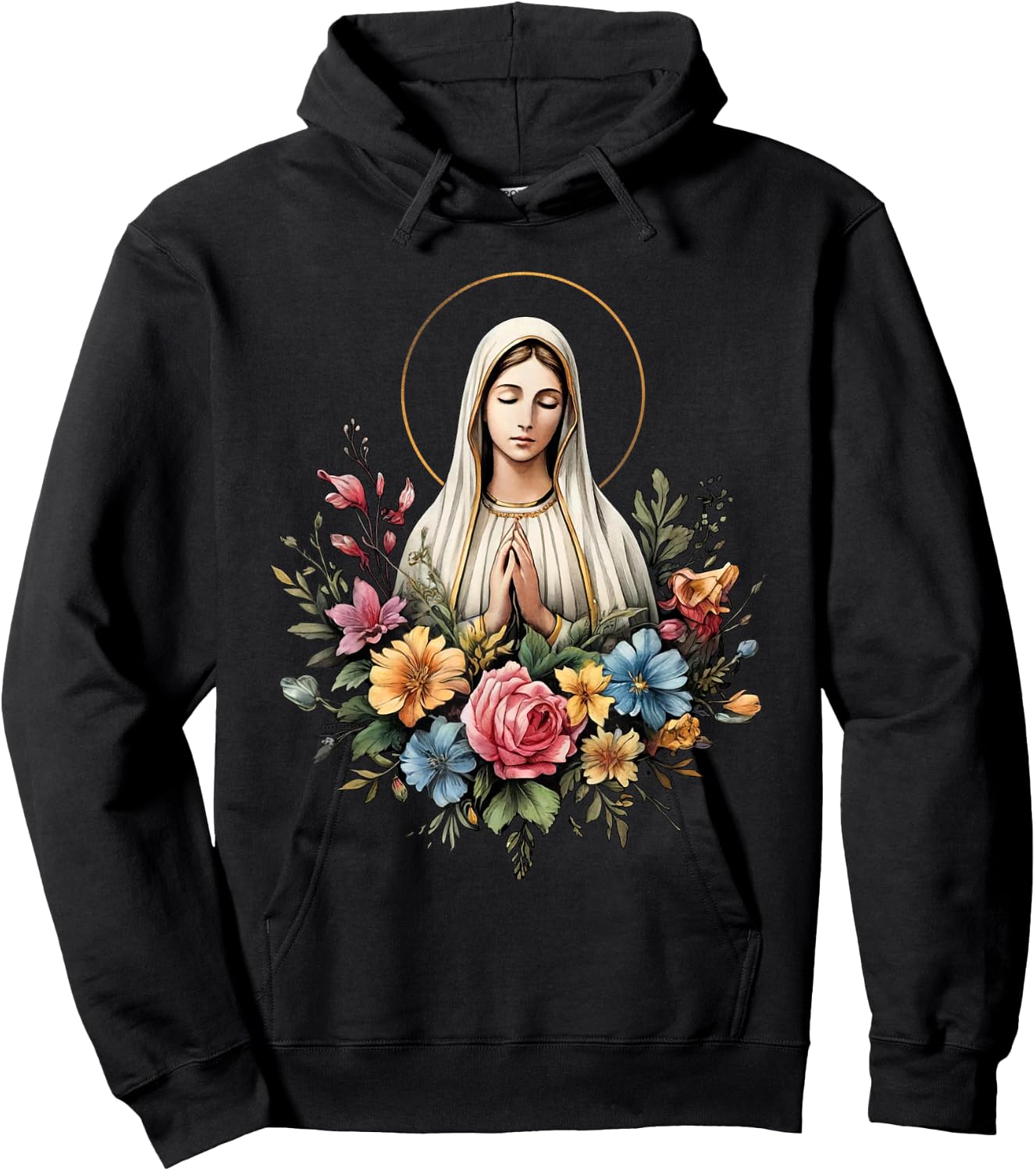 Our Lady of Fatima Mother Mary Saint Mary Mighty Symbol , blue Hoodie - Hoodie | Black
