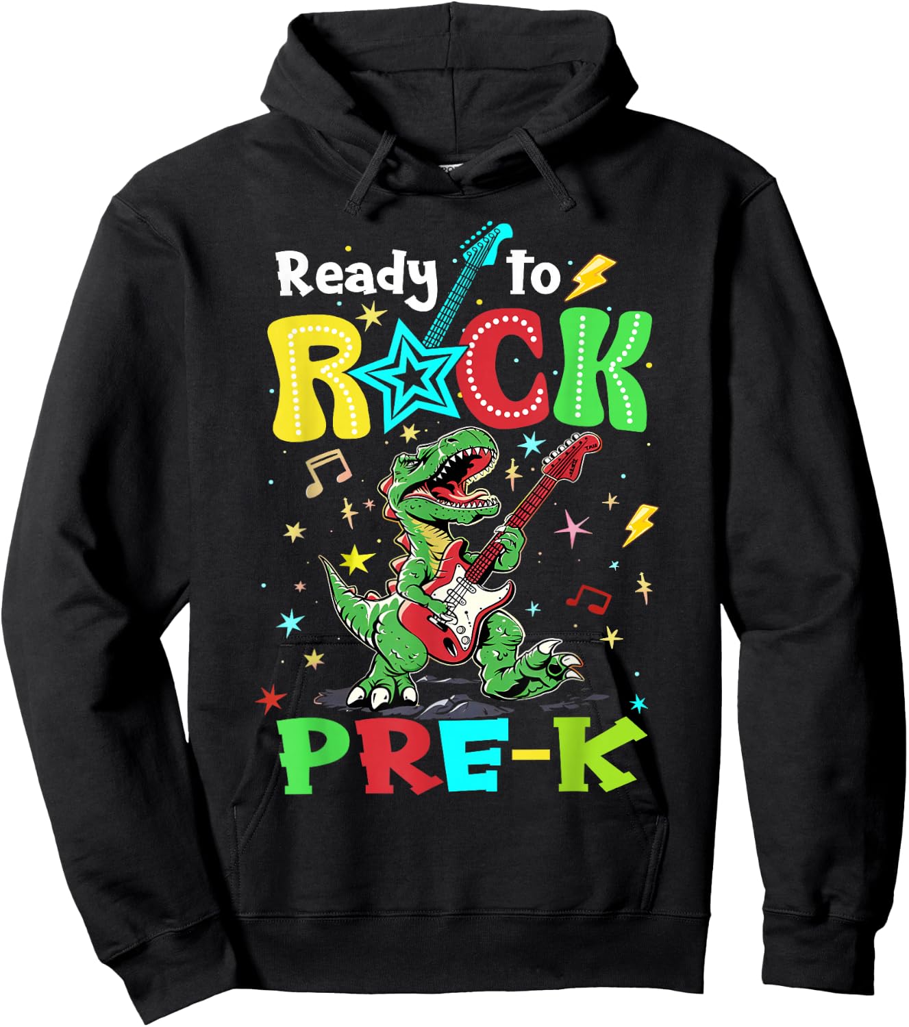 Ready To Rock Pre K Dinosaur 1st Day Of Prek School Boys Hoodie - Hoodie | Black