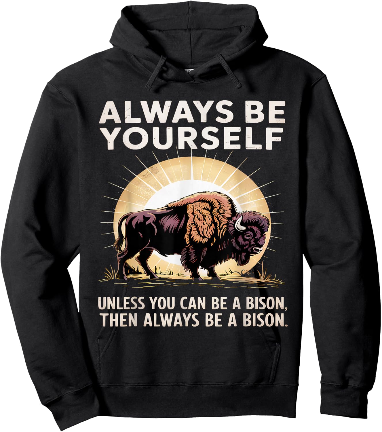 Bison Lover Always Be Yourself Unless You Can Be a Bison Hoodie - Hoodie | Black