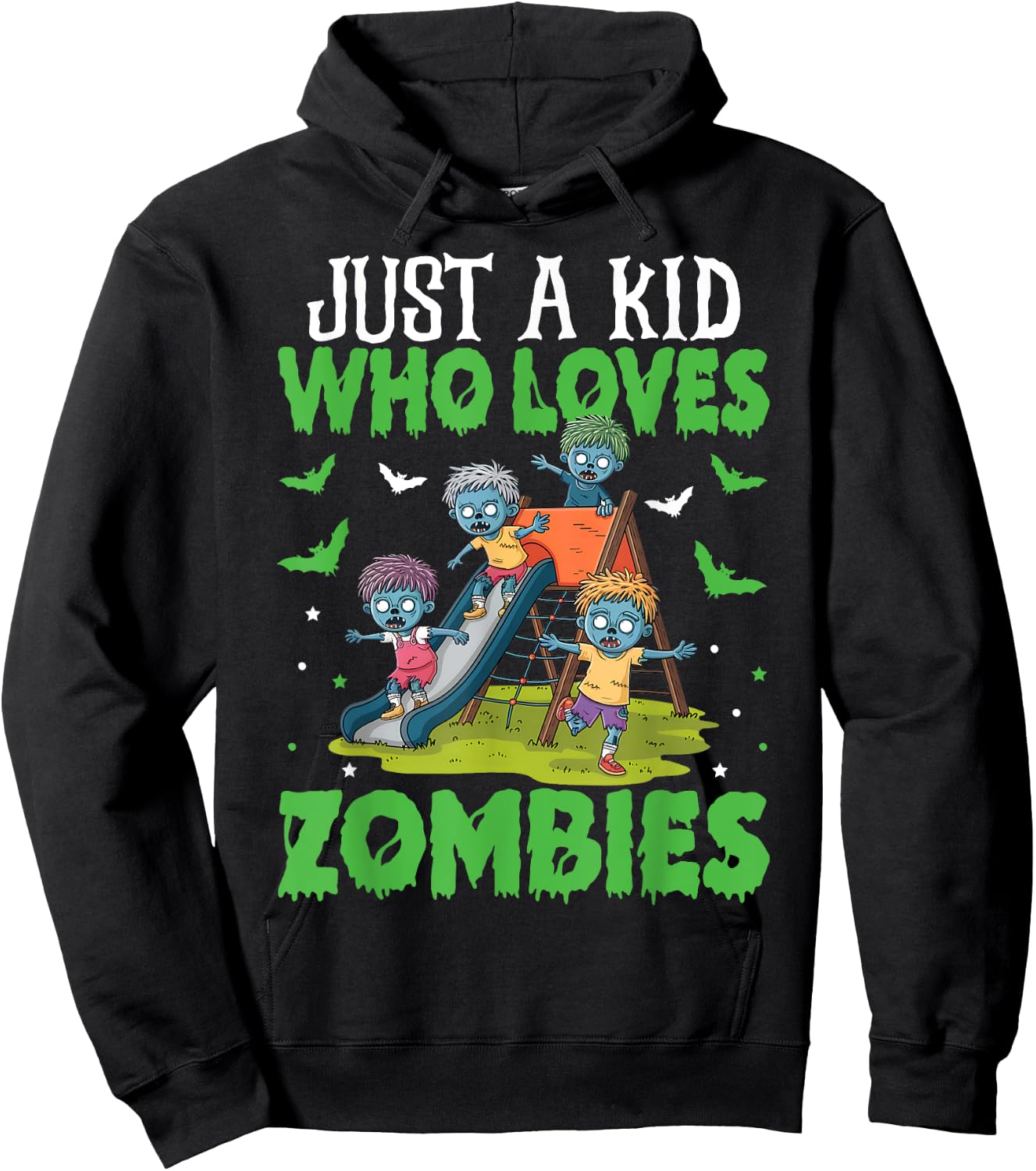 Halloween Zombie Enthusiast Just A Kid Who Loves Zombies Hoodie - Hoodie | Black
