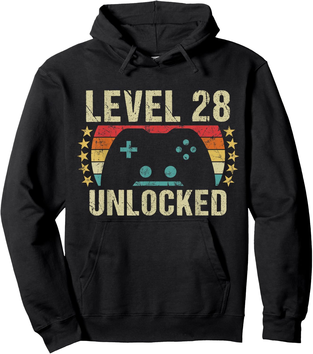 Gaming Vintage 28th Birthday Gift 28 Year Old Boy Girl Gamer Hoodie - Hoodie | Black