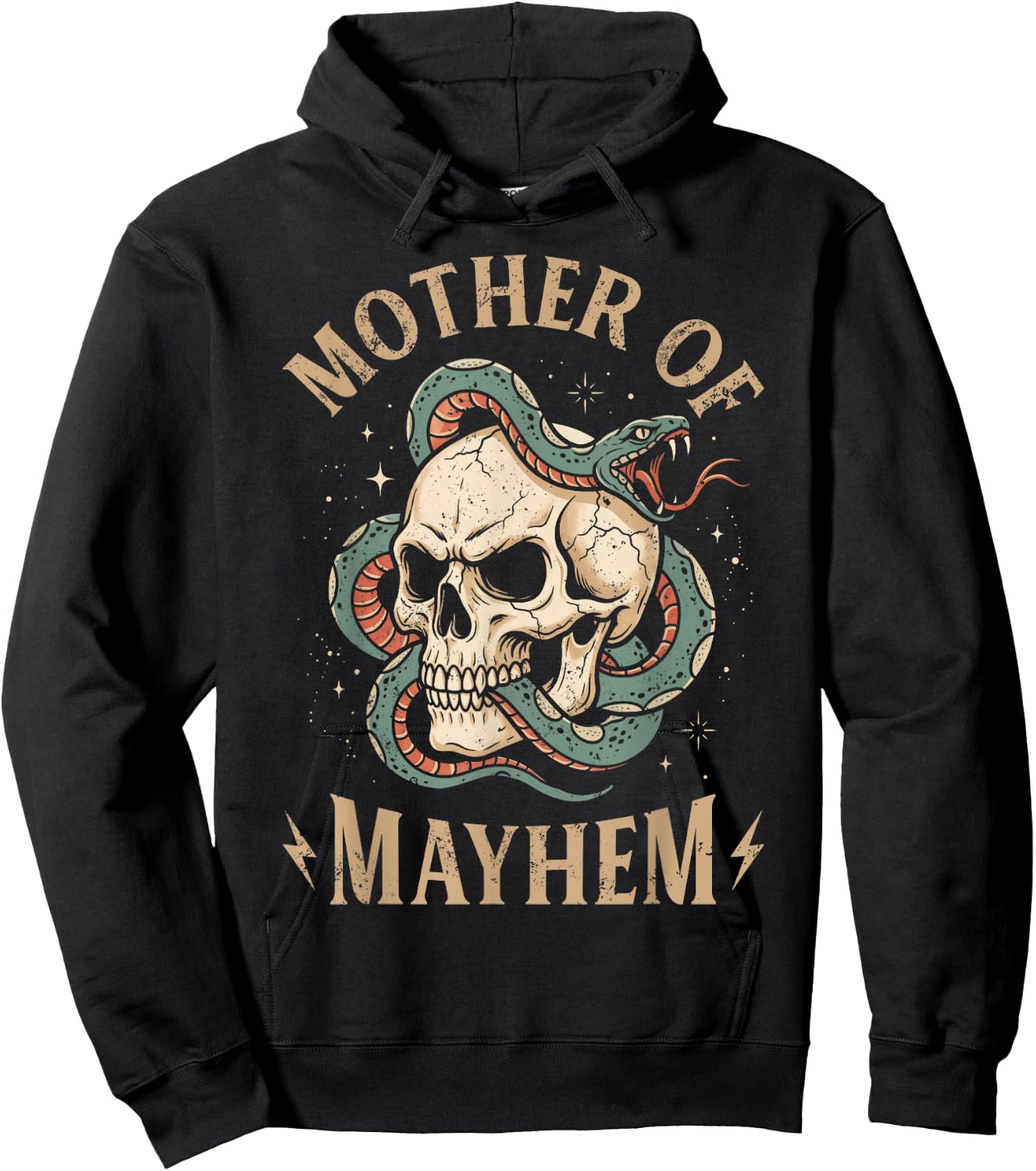 Mother of Mayhem Women Mom Funny Mothers Day Matching Family Hoodie - Hoodie | Black