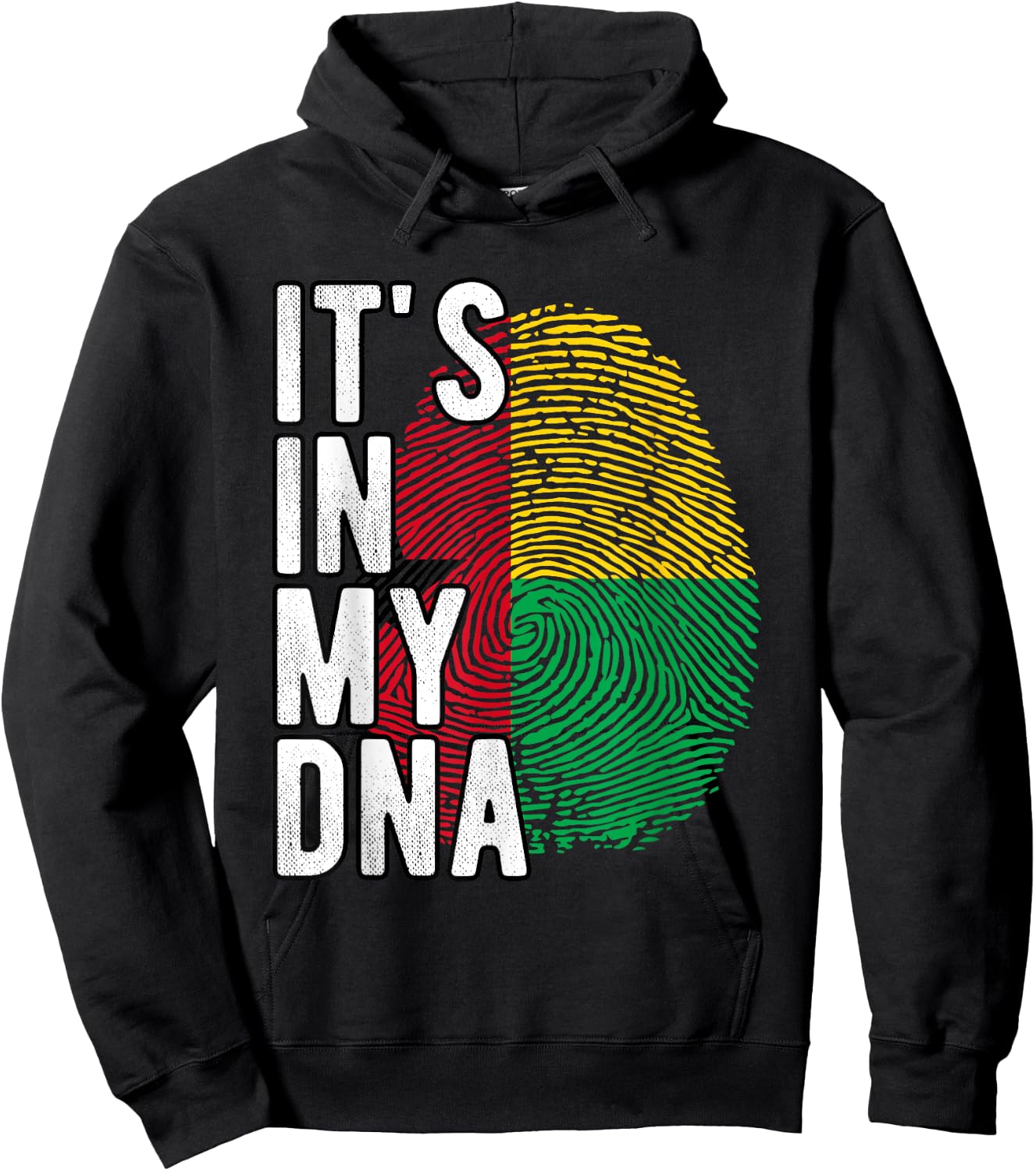 Funny it's in my DNA Guinea Bissau flag Fingerprint Hoodie - Hoodie | Black