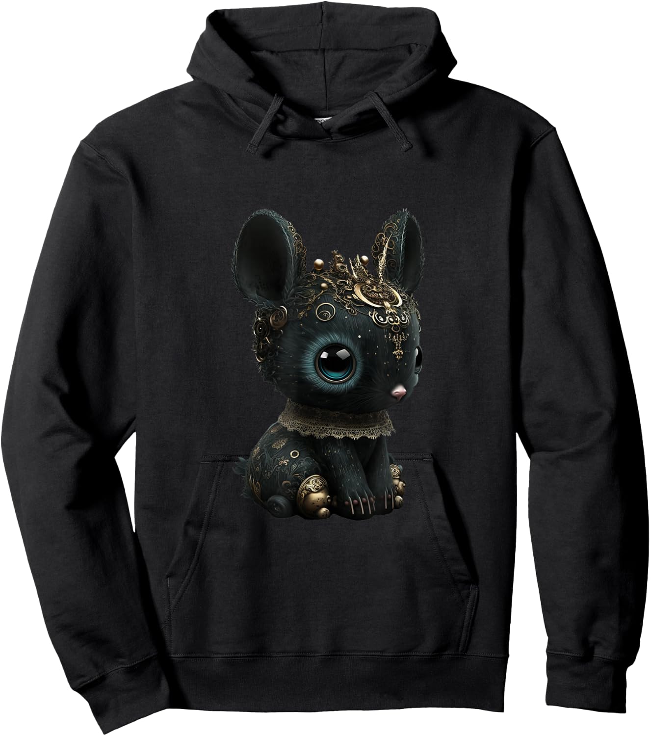 Kawaii Gothic Cute Goth Bunny Hoodie - Hoodie | Black