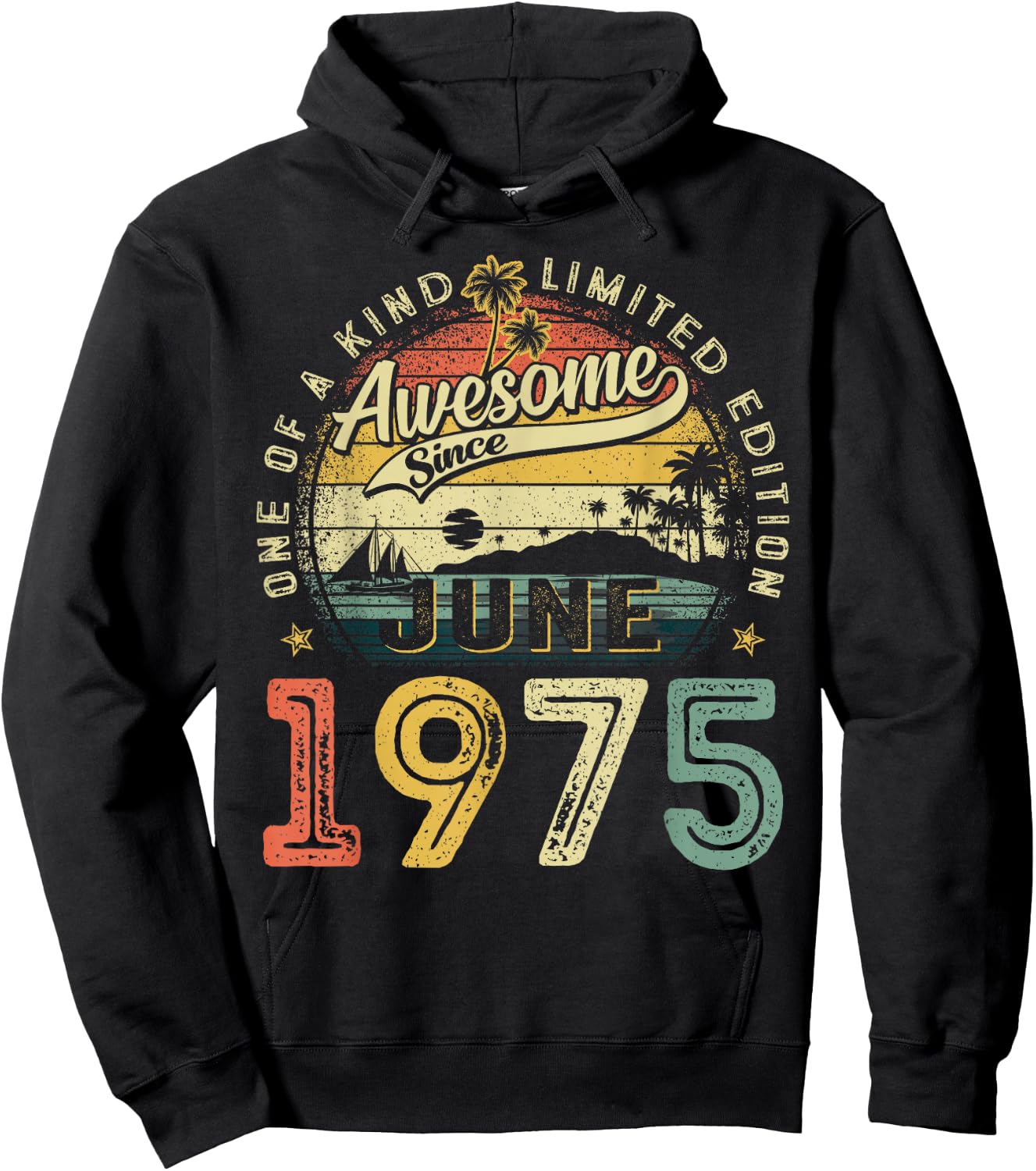50 Years Old Vintage Made In June 1975 50th Birthday Men Dad Hoodie - Hoodie | Black