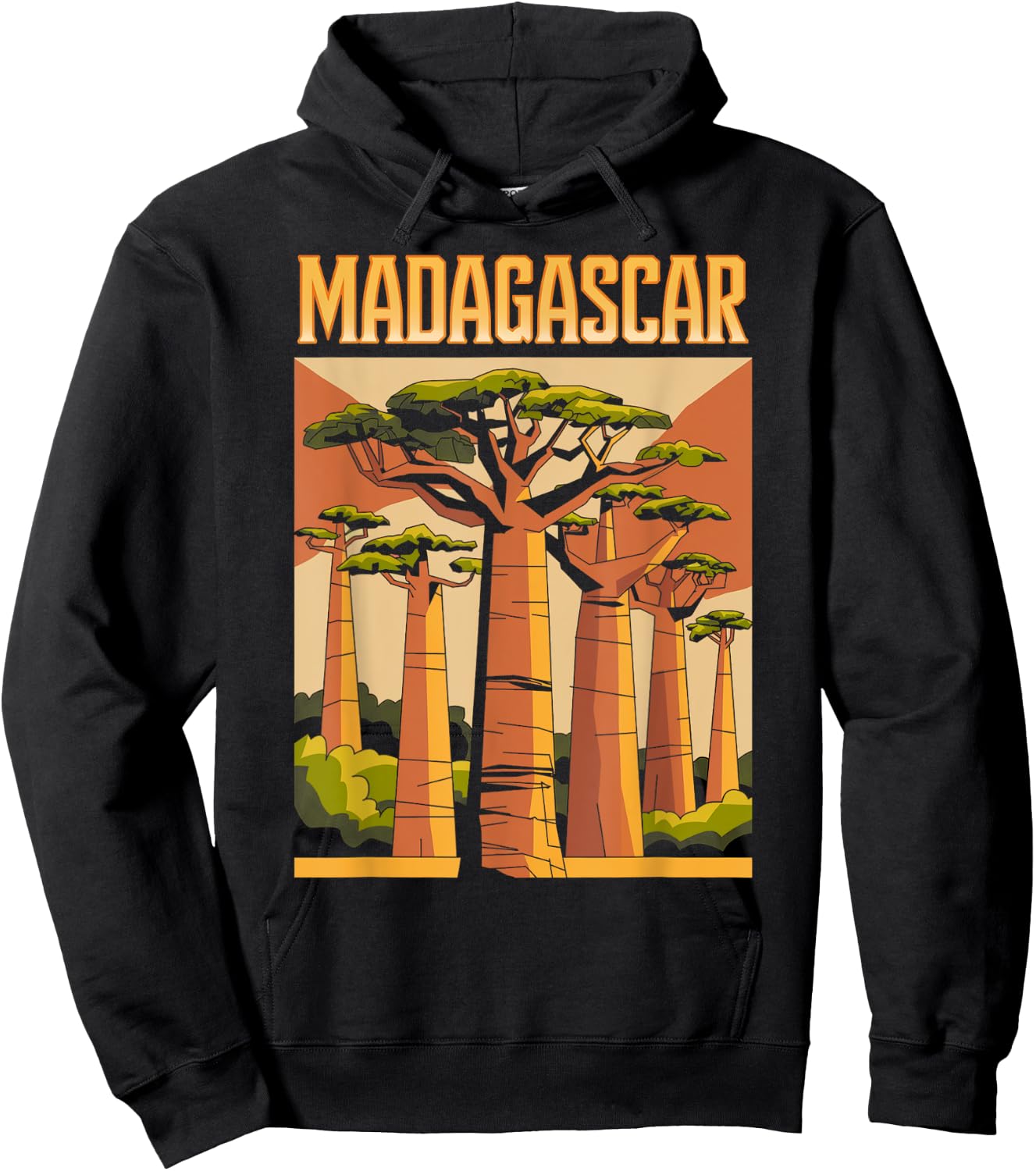 Madagascar Vintage Baobab Tree, Travel and Adventure Hoodie - Hoodie | Black