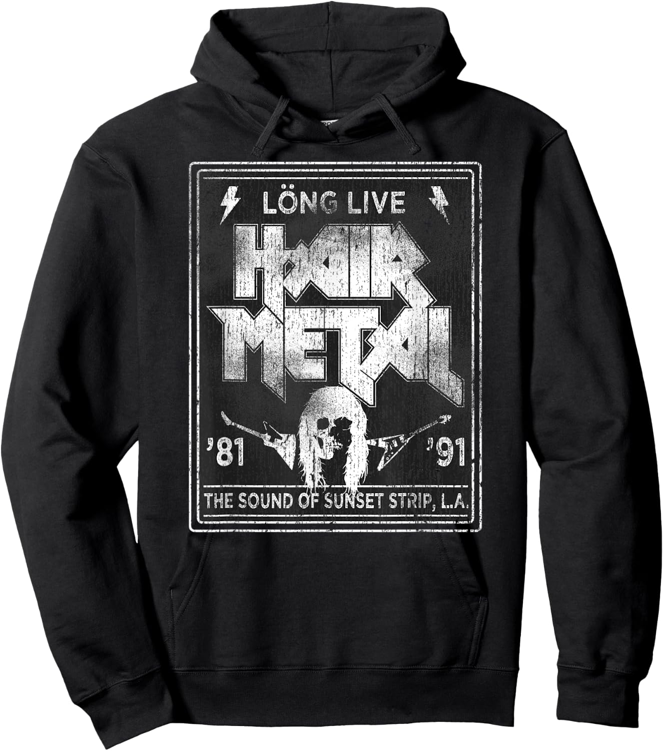 Long Live Hair Metal Rock 'n' Roll Fan Hoodie - Hoodie | Black