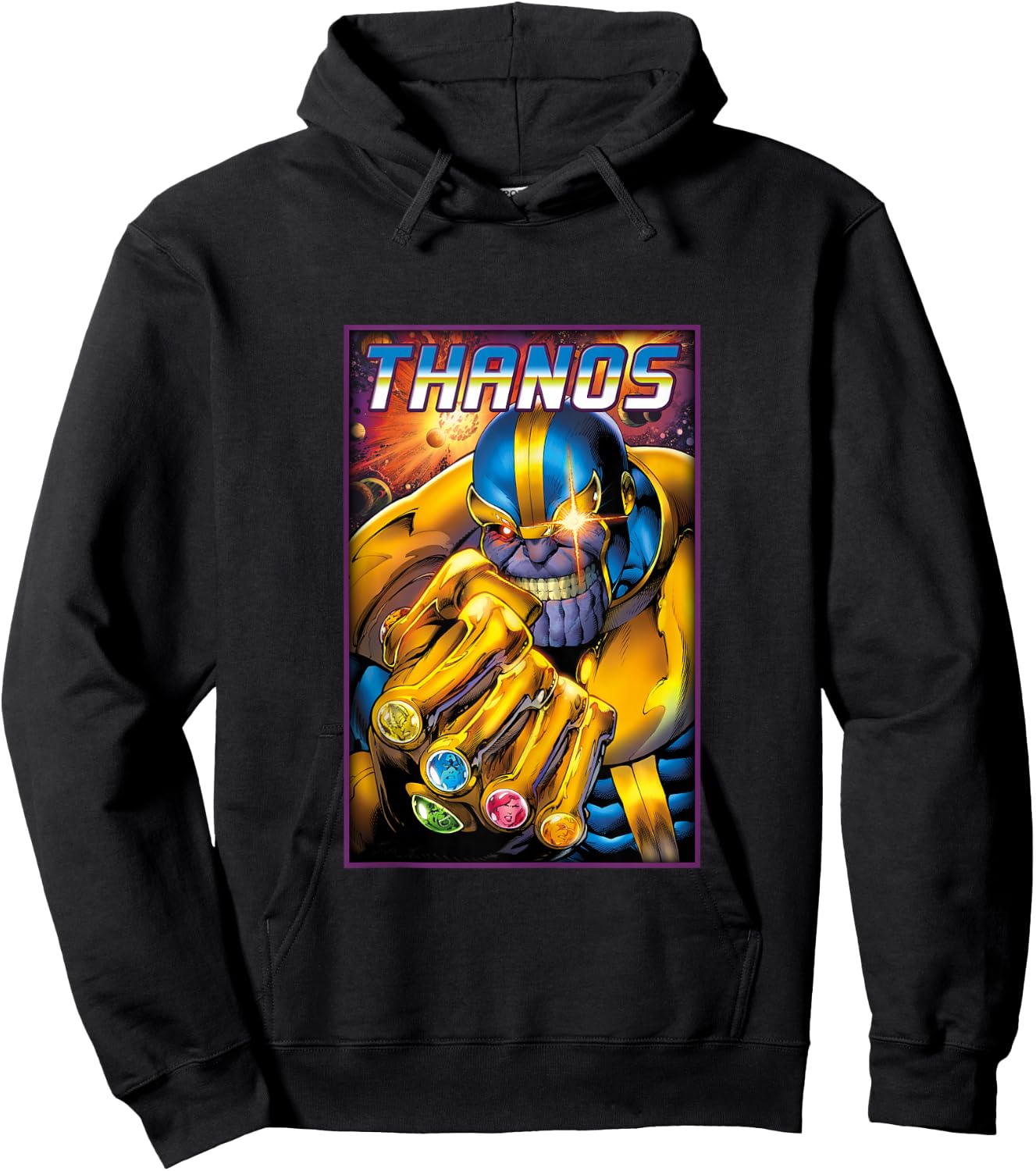 Marvel Comics Retro Classic Thanos Infinity Gems Vintage Hoodie - Hoodie | Black