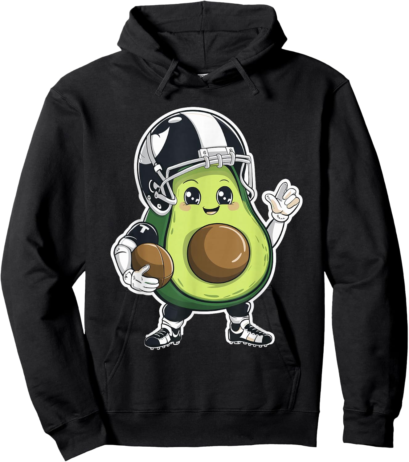 Sport Fruit Avocados Player Cute Avocado American Football Hoodie - Hoodie | Black