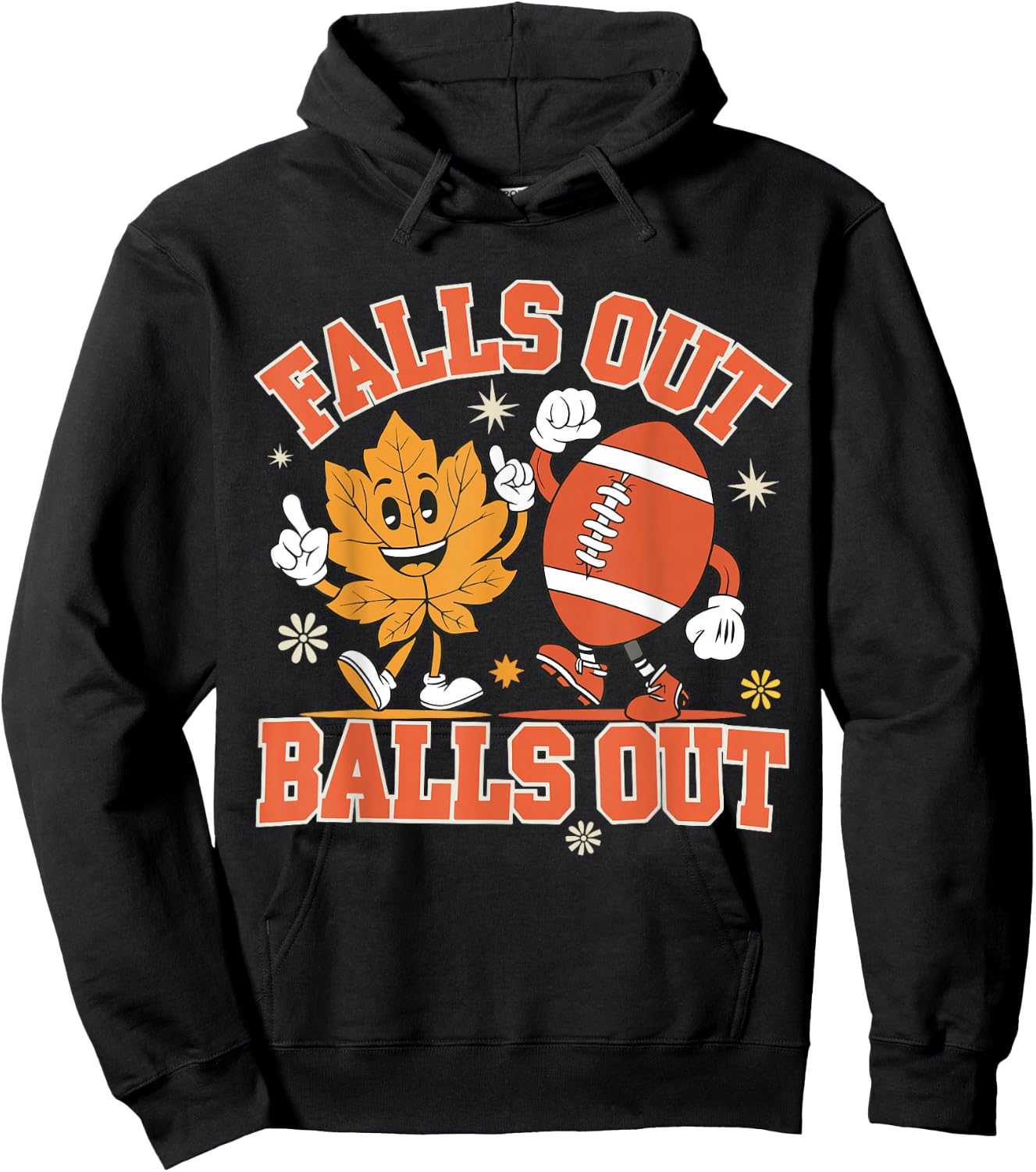 Vintage Falls Out Balls Out Football Game Day Thanksgiving Hoodie - Hoodie | Black
