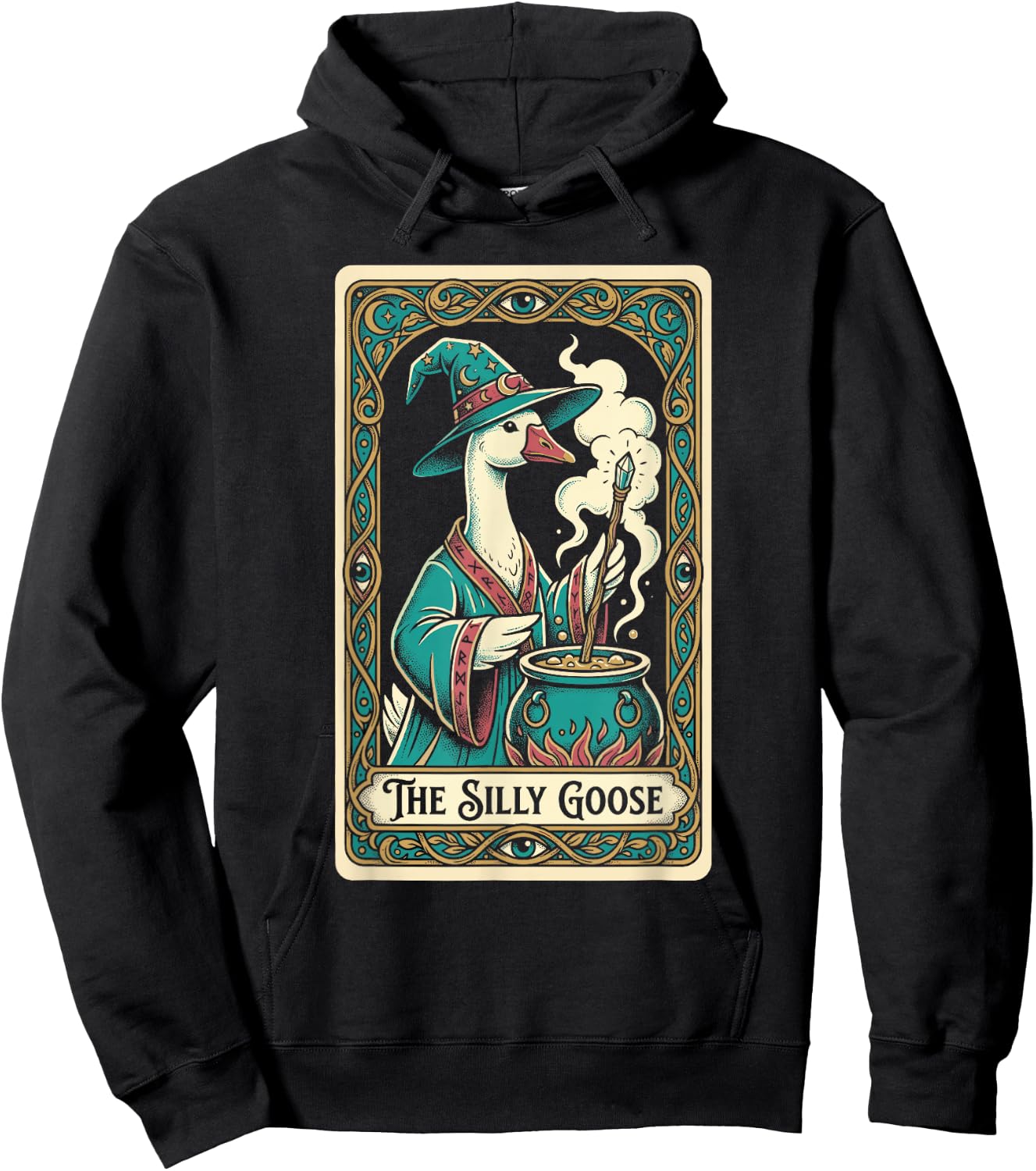 The Silly Goose Tarot Card Magic Wizard Meme Hoodie - Hoodie | Black