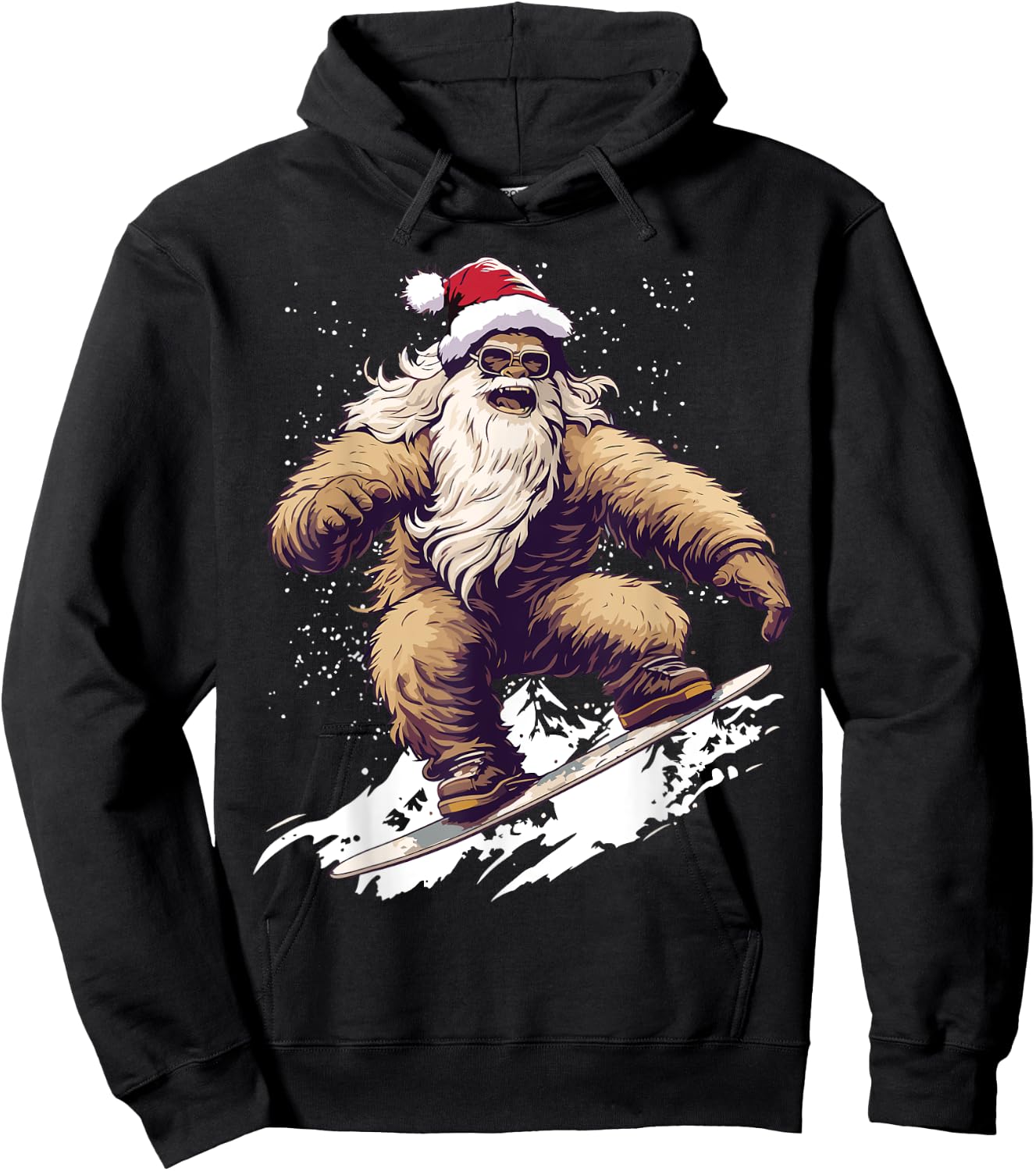 Santa Bigfoot Sasquatch Christmas Xmas Kids Hoodie - Hoodie | Black