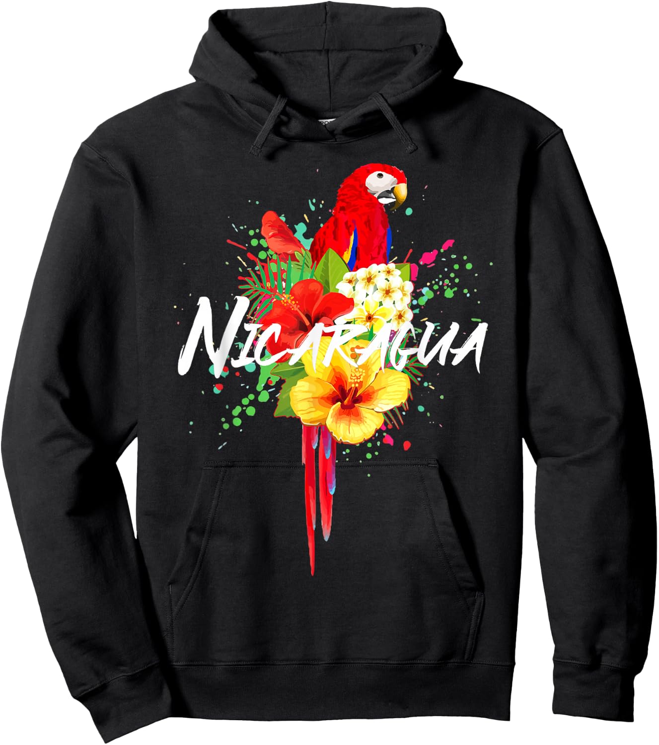 Nicaragua Parrot Colourful Nicaraguan Souvenir Hoodie - Hoodie | Black