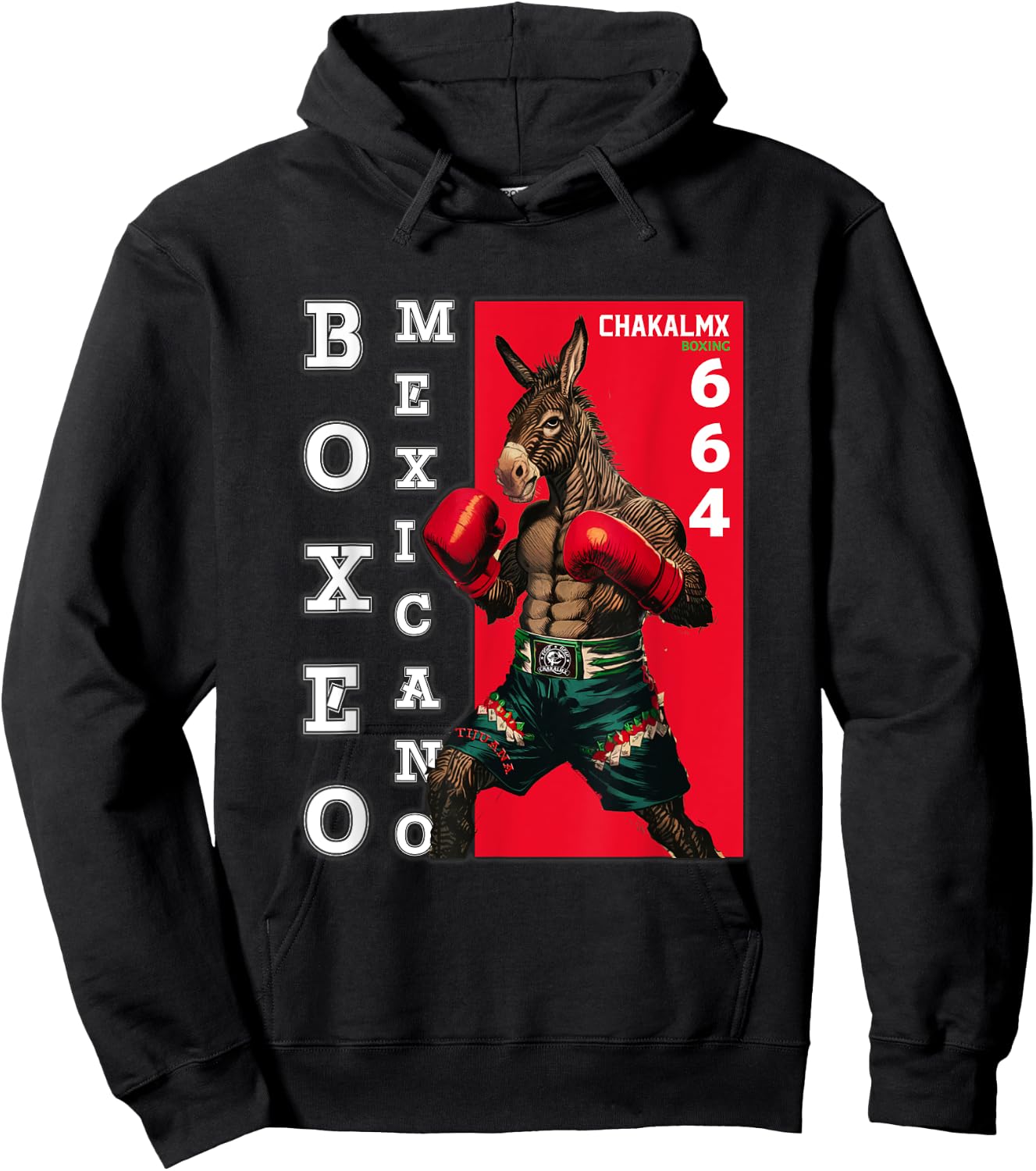 Mexican Boxing Zonkey Donkey Zebra Tijuana - ChakalMx Hoodie - Hoodie | Black