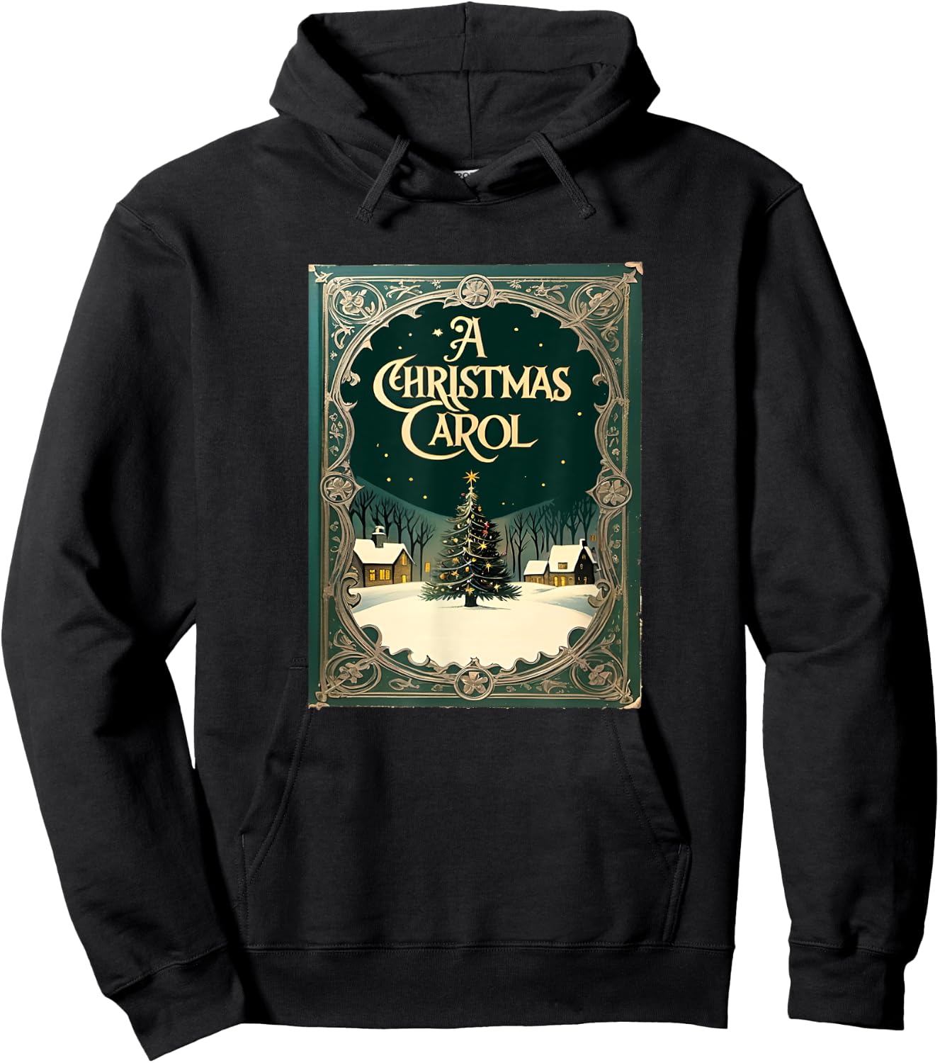 Famous X-Mas : A Christmas Carol by Charles Dickens - Adult Black Short Sleeve Classic - Holiday, Christmas, Storytelling, Readers, Families Hoodie - Hoodie | Black