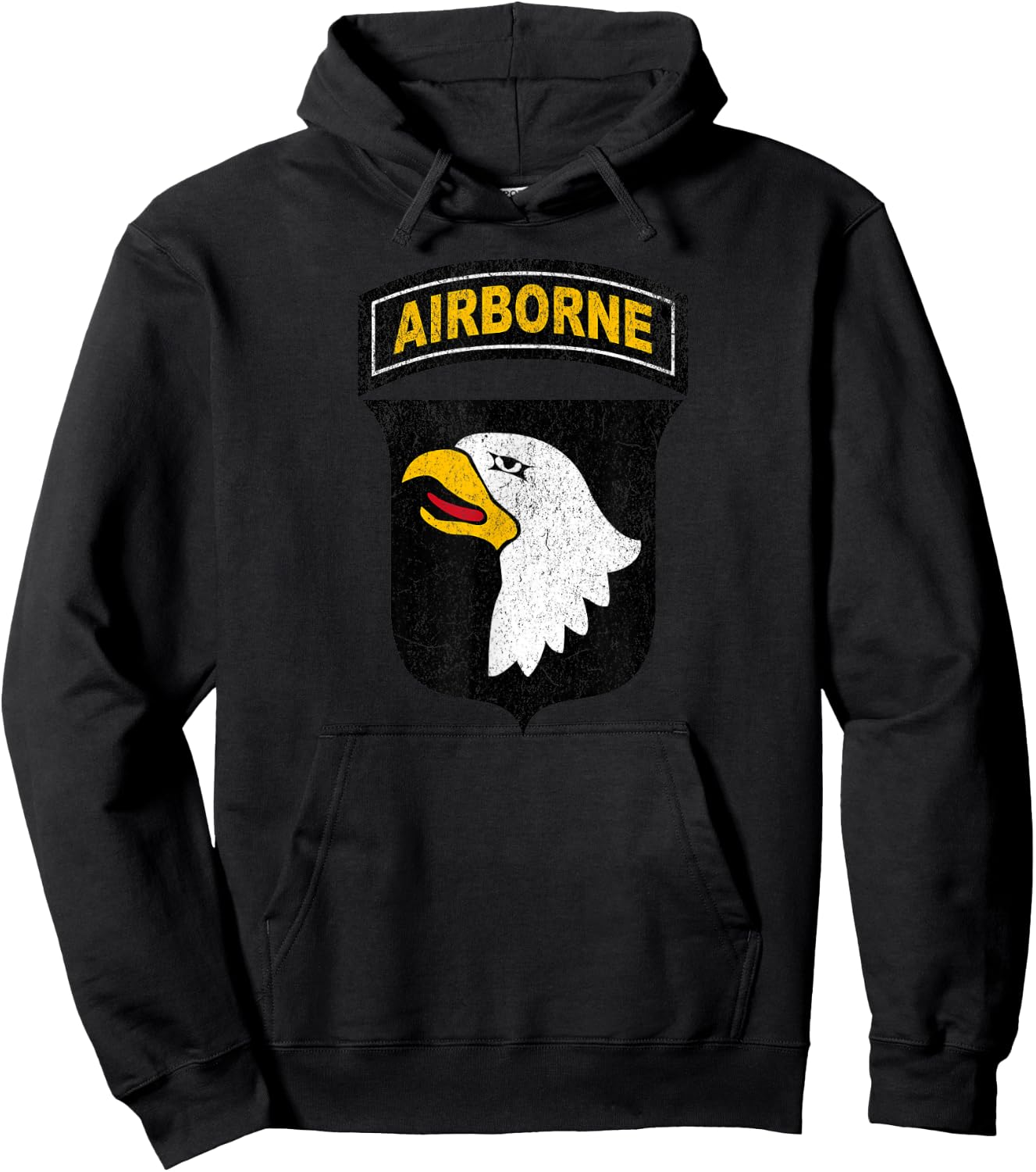Veteran Military Patriot Distressed 101st Airborne Division Hoodie - Hoodie | Black