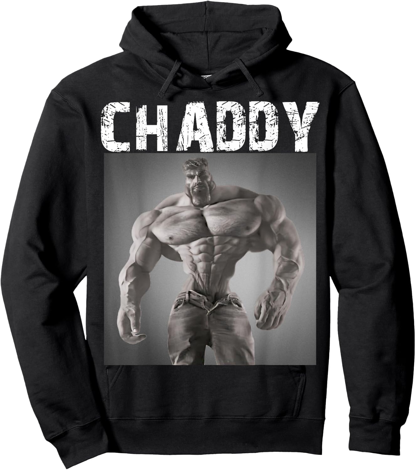 Chaddy Giga Chad Meme Internet Memes Brainrot Memes Gen Z Hoodie - Hoodie | Black