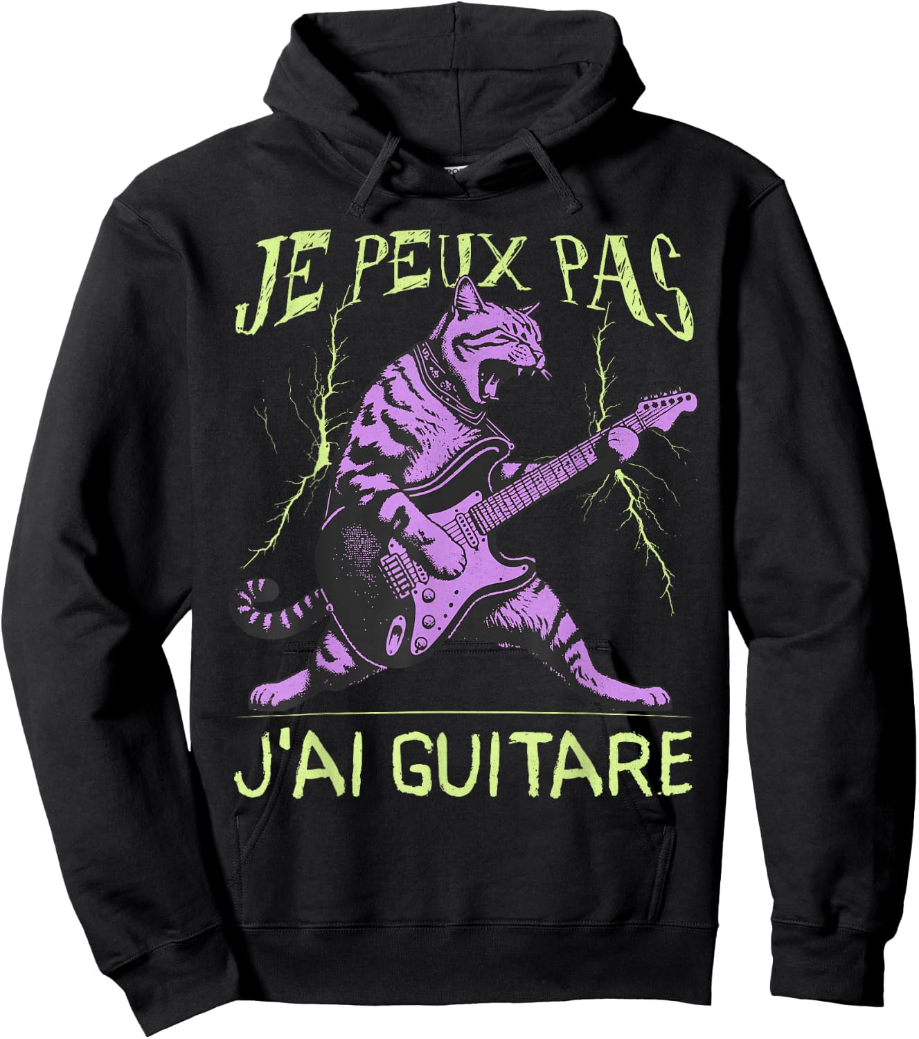Je Peux Pas J'Ai Guitar Guitarist Hoodie - Hoodie | Black