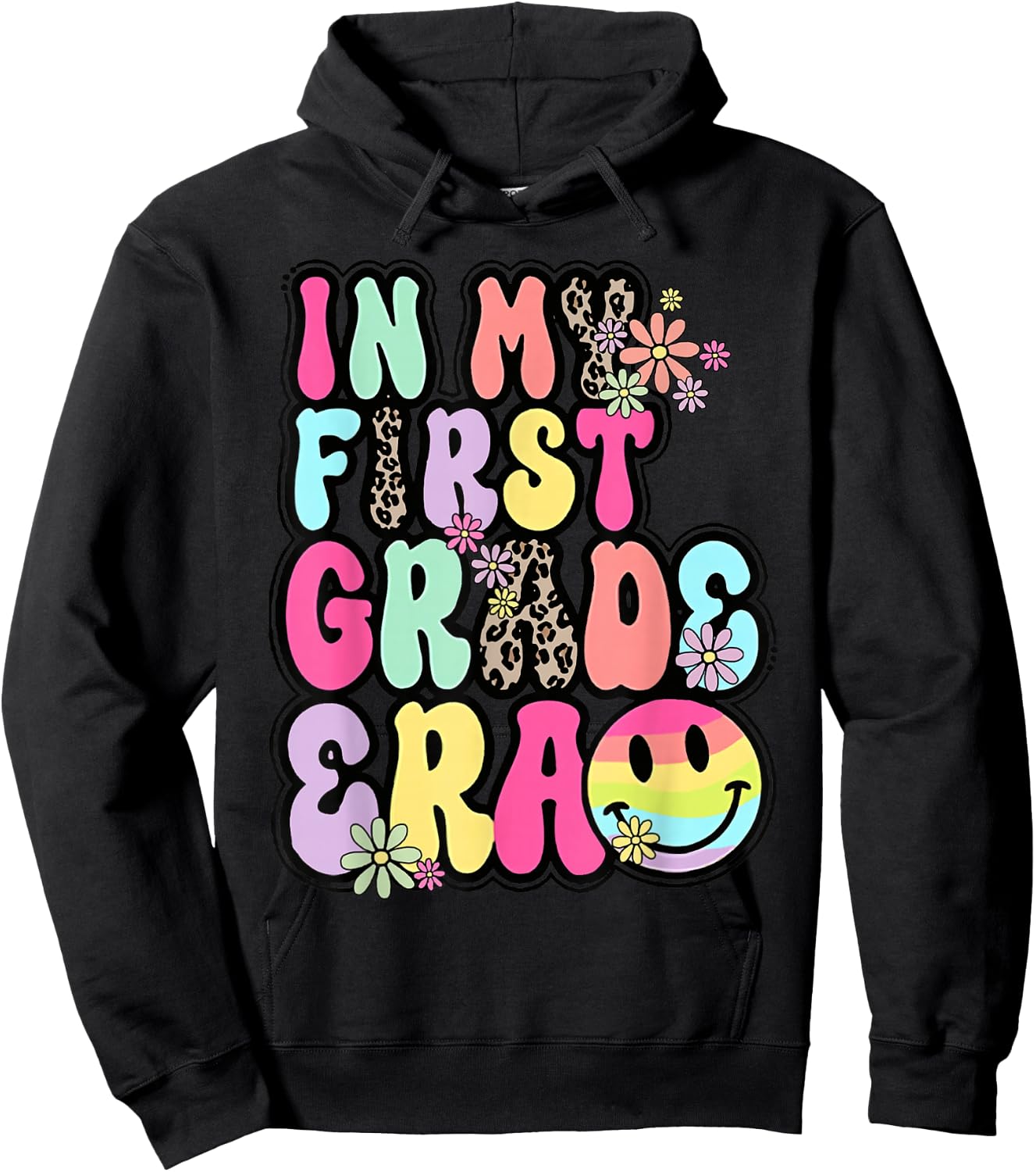 In My First Grade Era Leopard 1st Grade Back To School Hoodie - Hoodie | Black