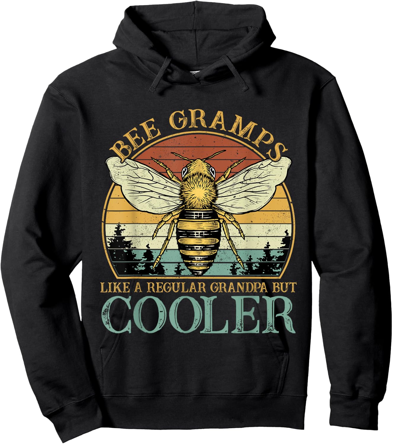 Bee Gramps Like A Normal Grandpa Only Cooler Fathers Day Hoodie - Hoodie | Black