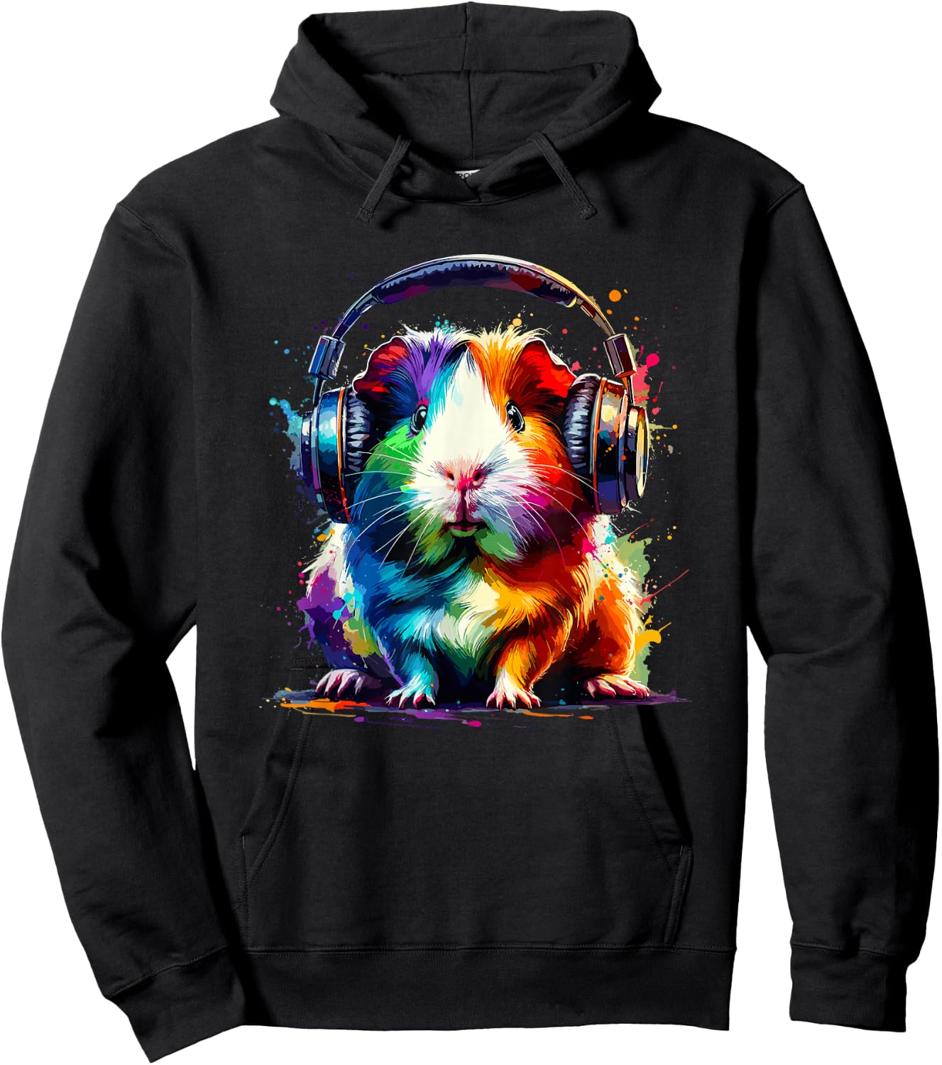 Guinea Pigs Gift A Guinea Pig Lover Colourful Splash Art Guinea Pig Lovers Guinea Pig Hoodie - Hoodie | Black