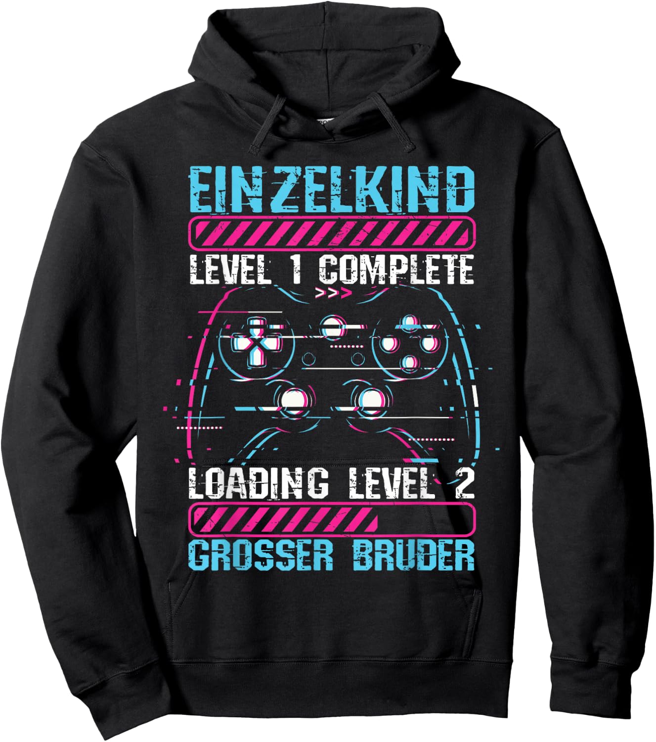 Einzelkind Level 1 Complete Loading Level 2 Grosser Bruder Hoodie - Hoodie | Black