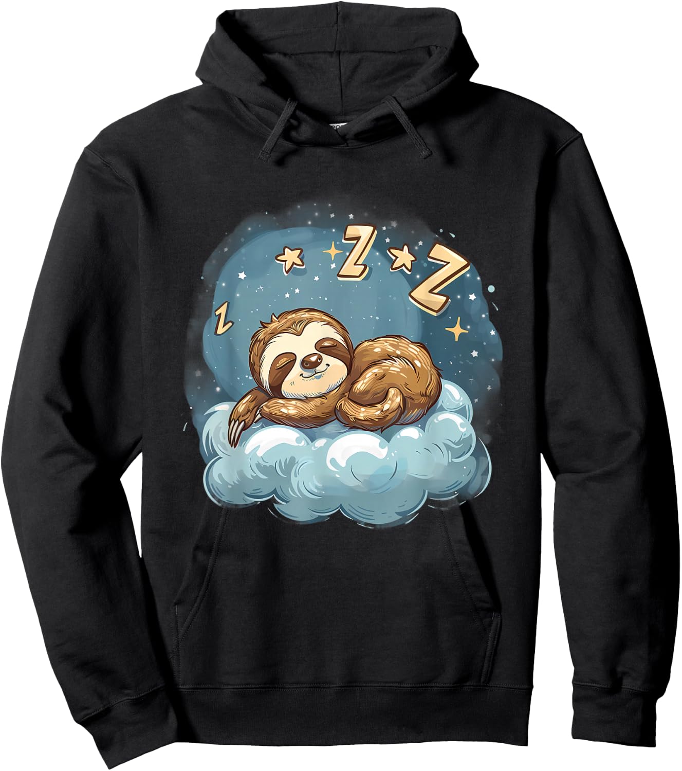 Sloth Sleeping Cloud Napping Artwork Cute Sloth Sleeping Hoodie - Hoodie | Black