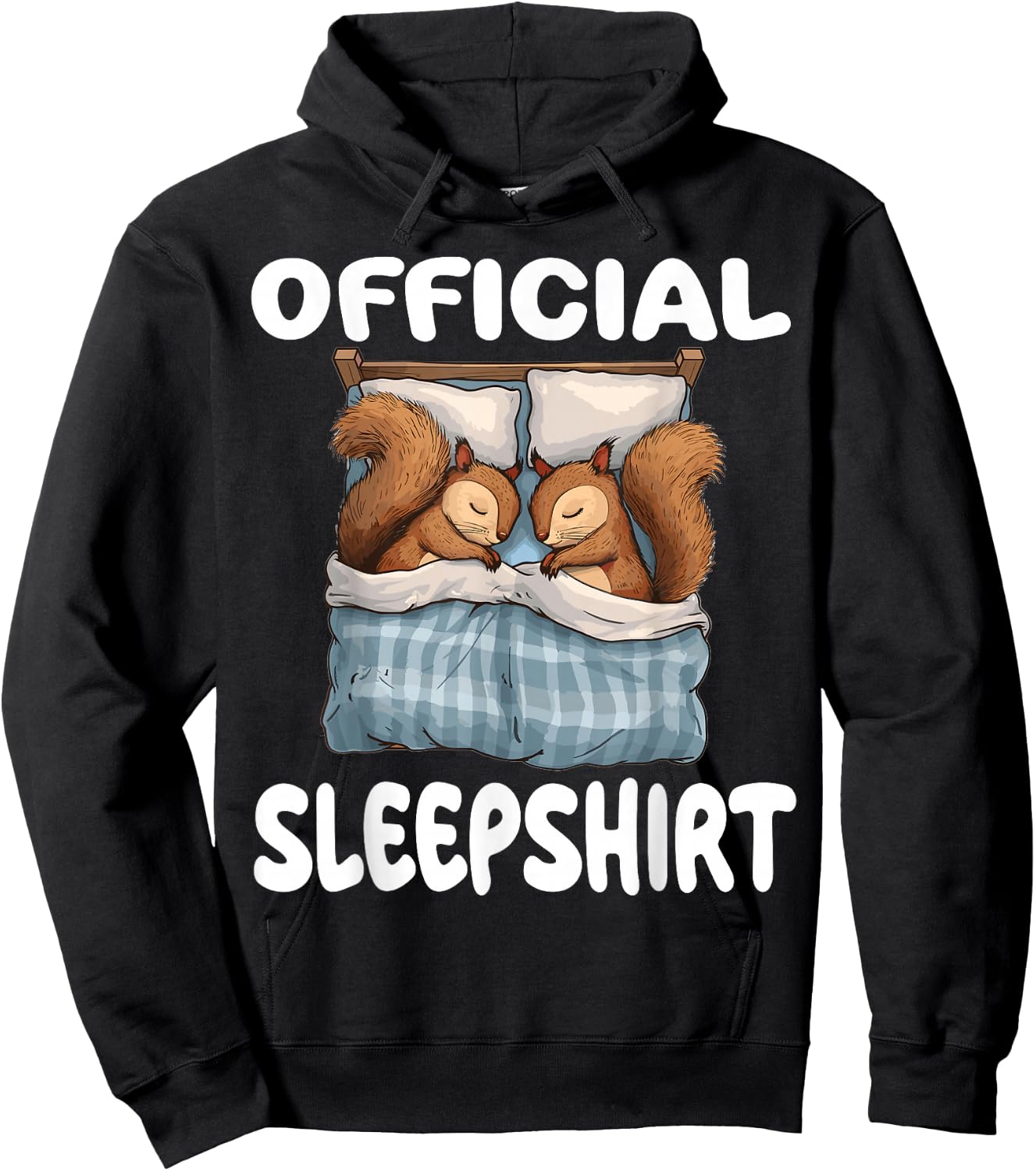 Squirrel Official Sleepshirt Pajamas Nightgown Hoodie - Hoodie | Black