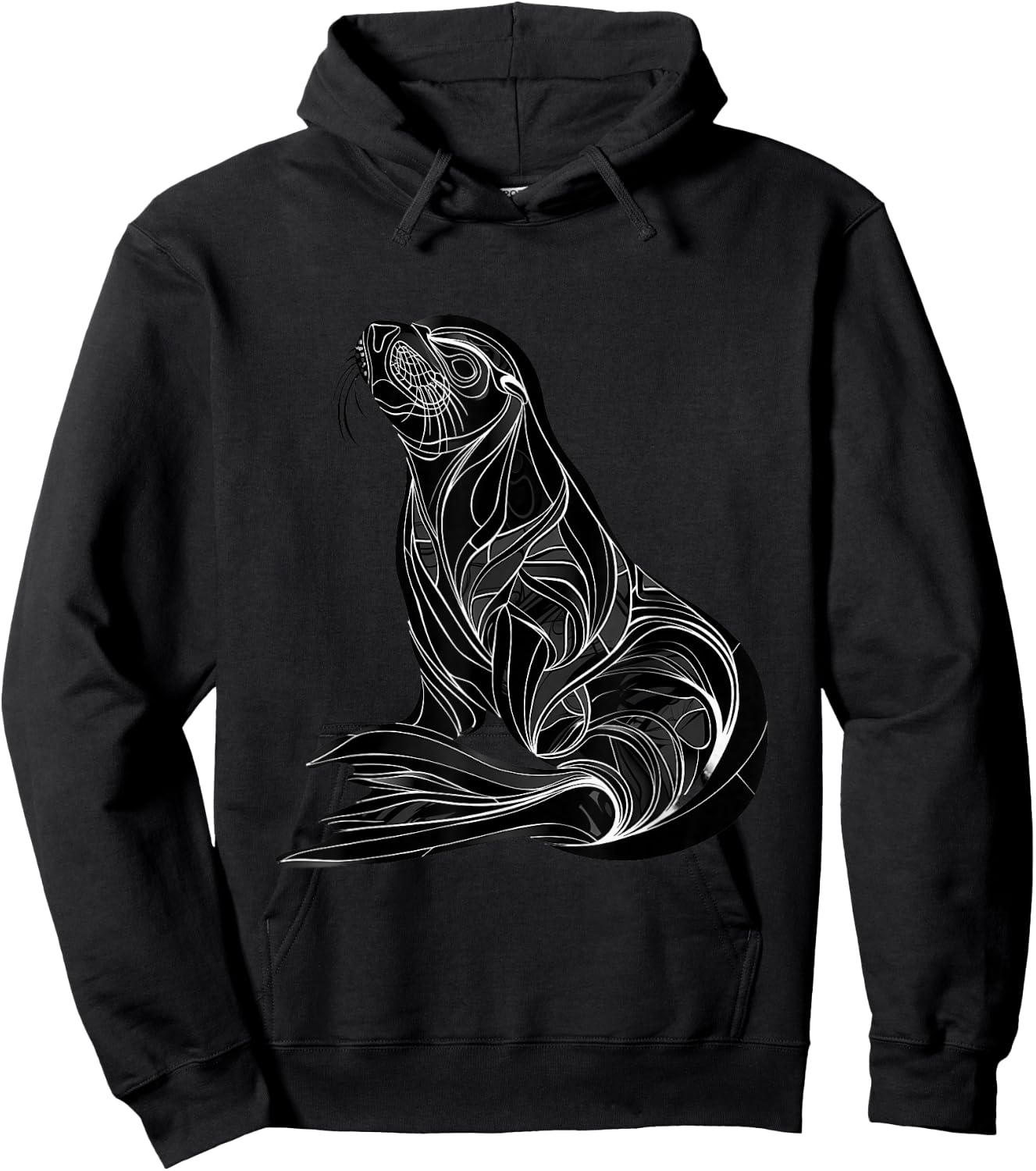 Seal Ocean Sea Seal Marine Mammal Sea Ocean Animal Artwork Hoodie - Hoodie | Black