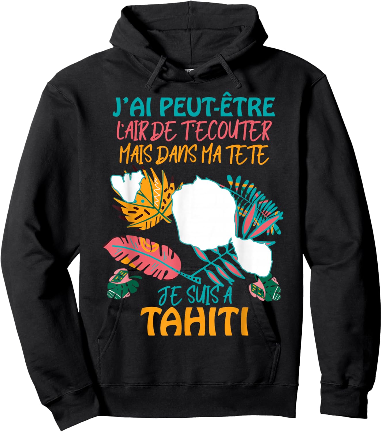 Tahiti French Polynesia Humor Vacances Au Soleil , Black, S Hoodie - Hoodie | Black