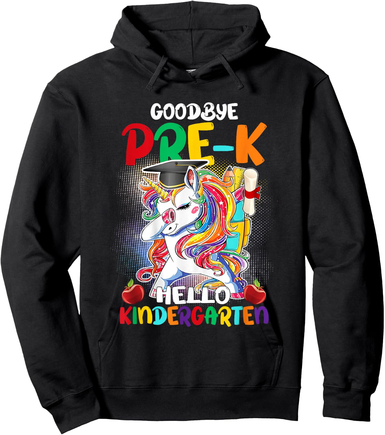 Goodbye Pre-K Hello Kindergarten Graduate Unicorn Dabbing Hoodie - Hoodie | Black