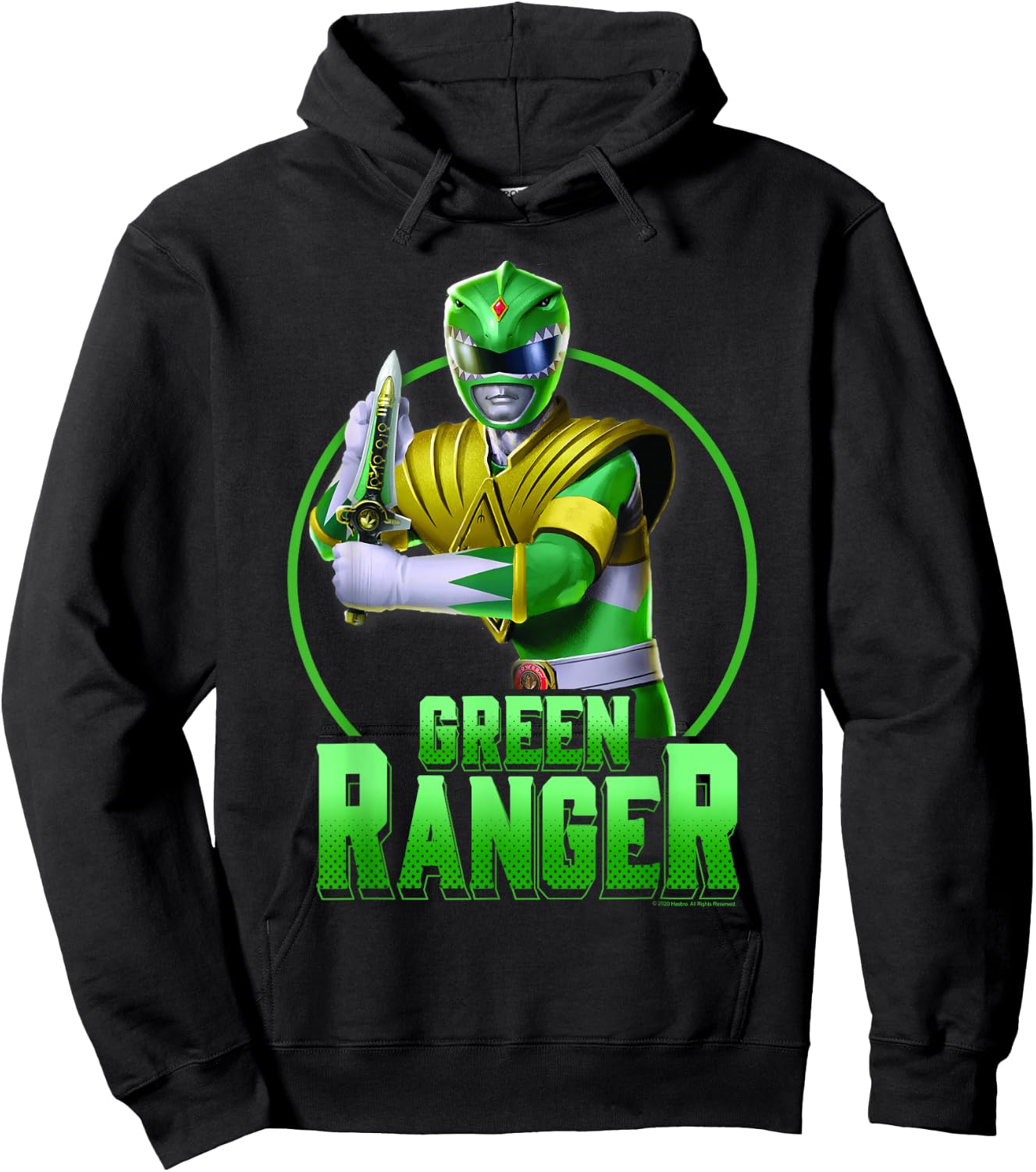 Power Rangers Green Ranger Karate Action Circle Portrait Hoodie - Hoodie | Black