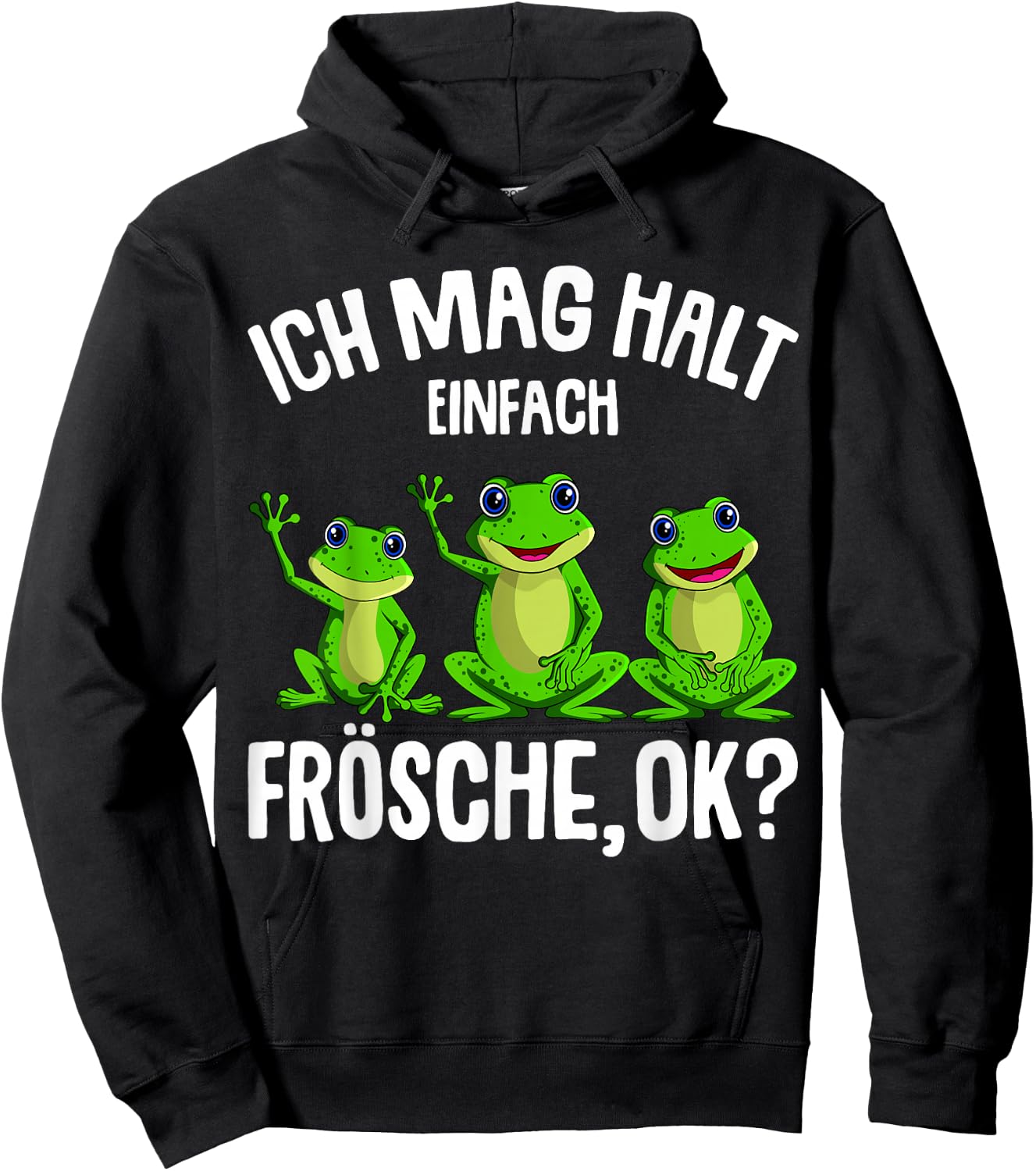 Frosch Ich mag halt Frösche Damen Mädchen Kinder Hoodie - Hoodie | Black