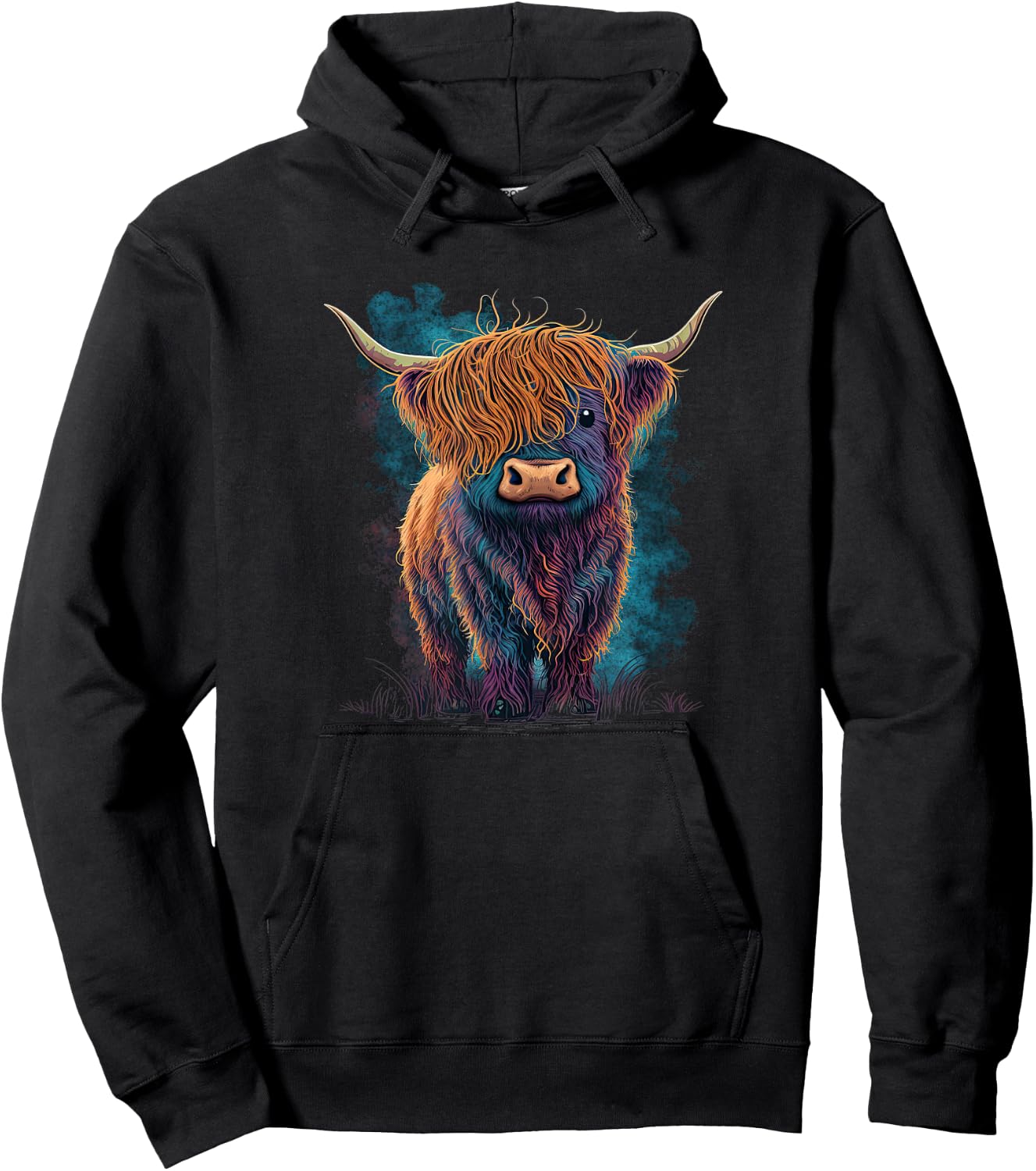 Cute Highland cattle Cow Funny Highland Cow Hoodie - Hoodie | Black