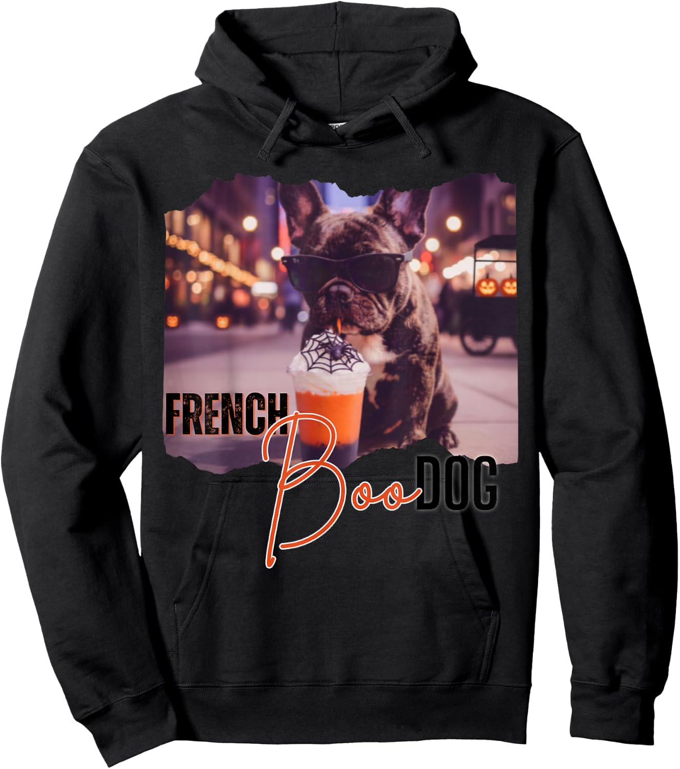 Bulldog Halloween Trick Or Treat Frenchie Dog Lover Hoodie - Hoodie | Black